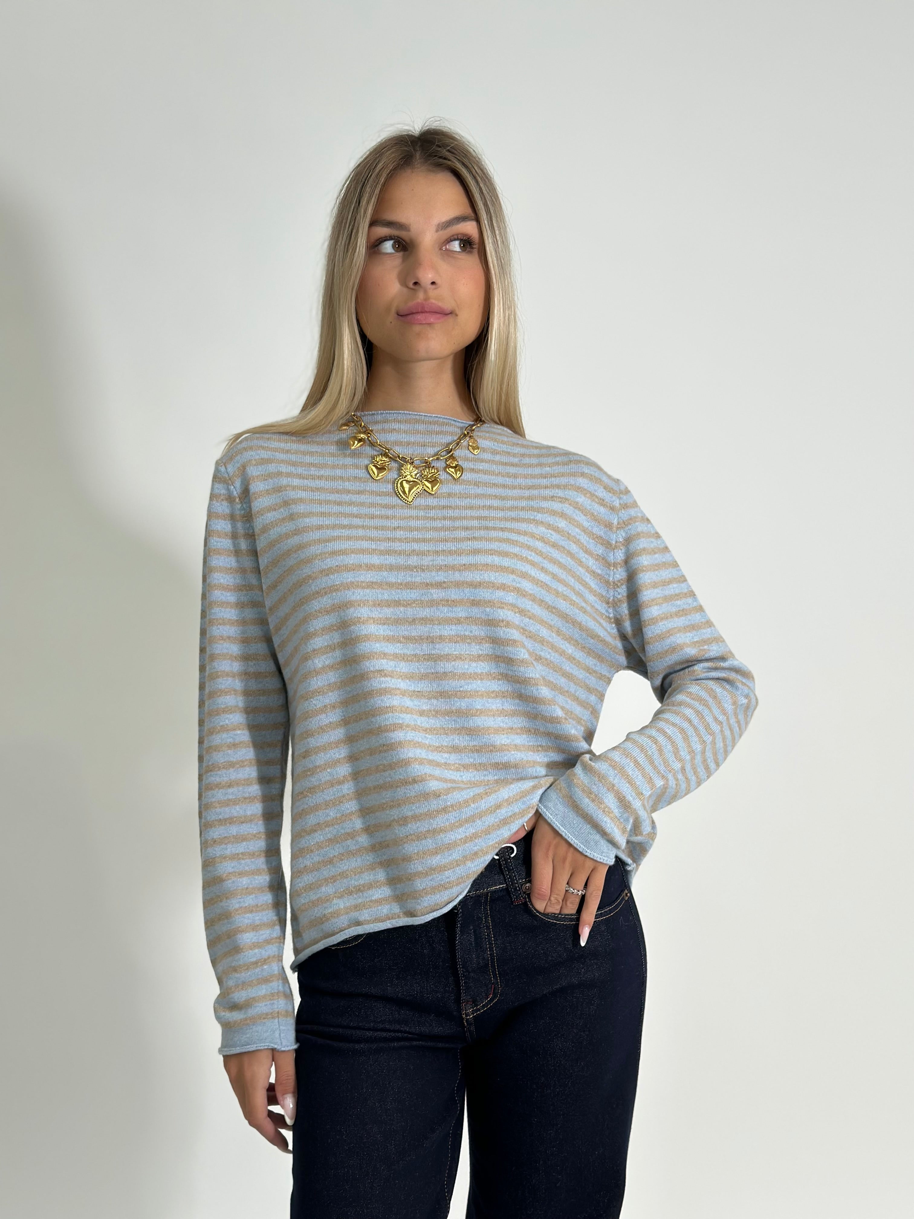 Maglia cashmere blend 6631 AZZURRO