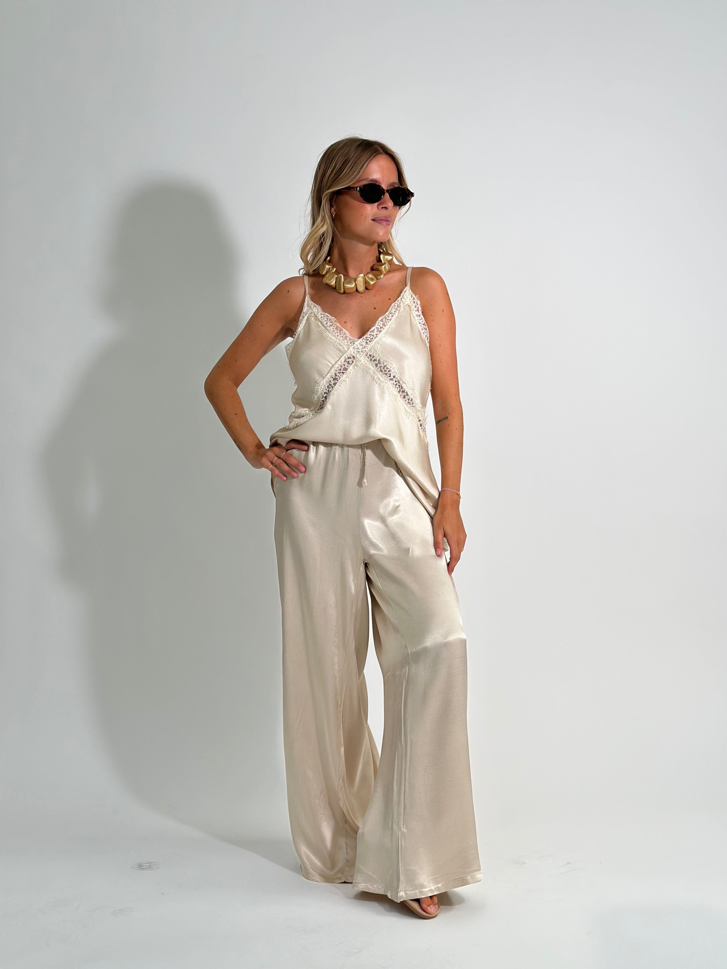 Pantalone satin coulisse 60006