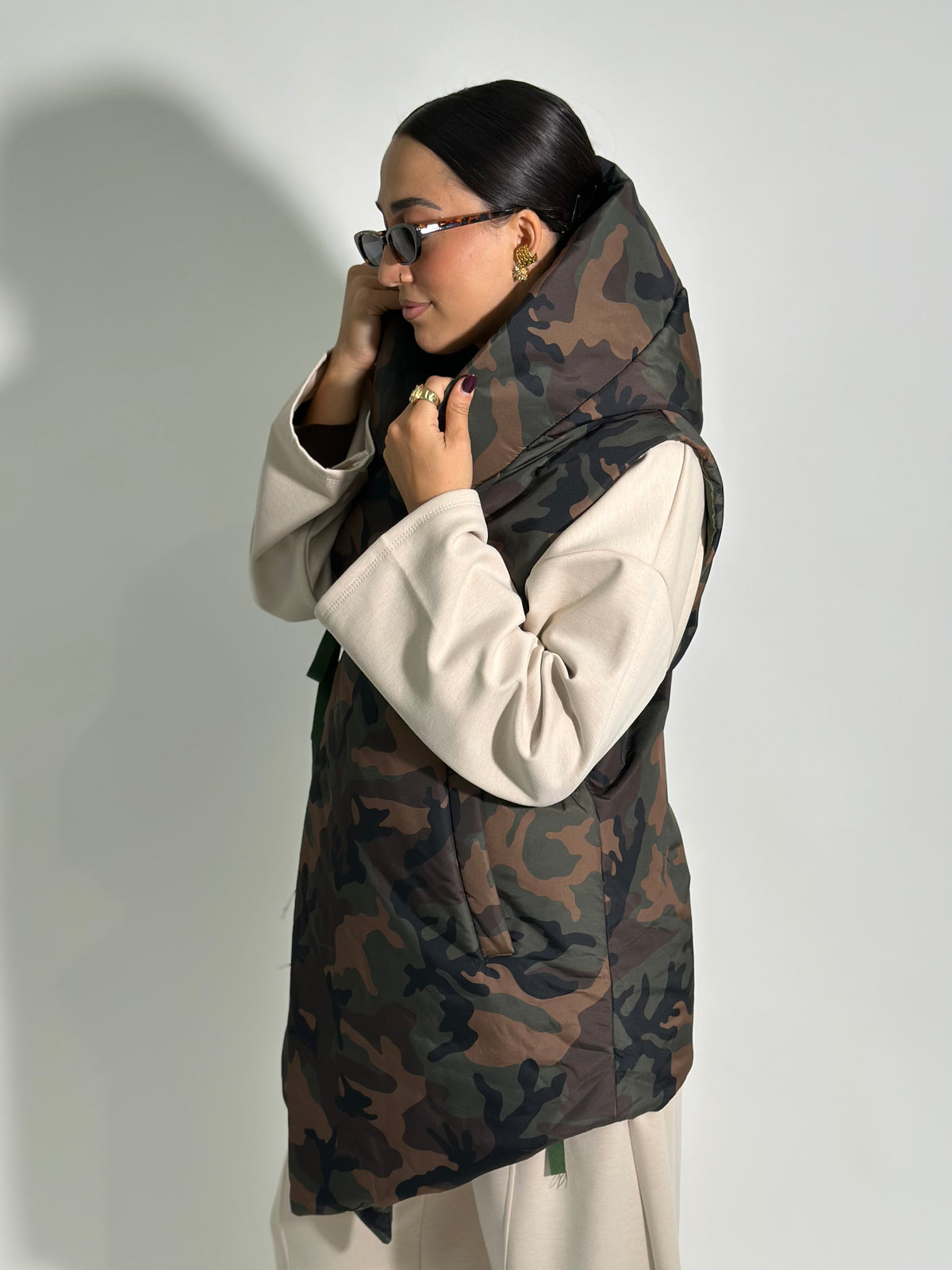 Gilet trapuntato camouflage A5981