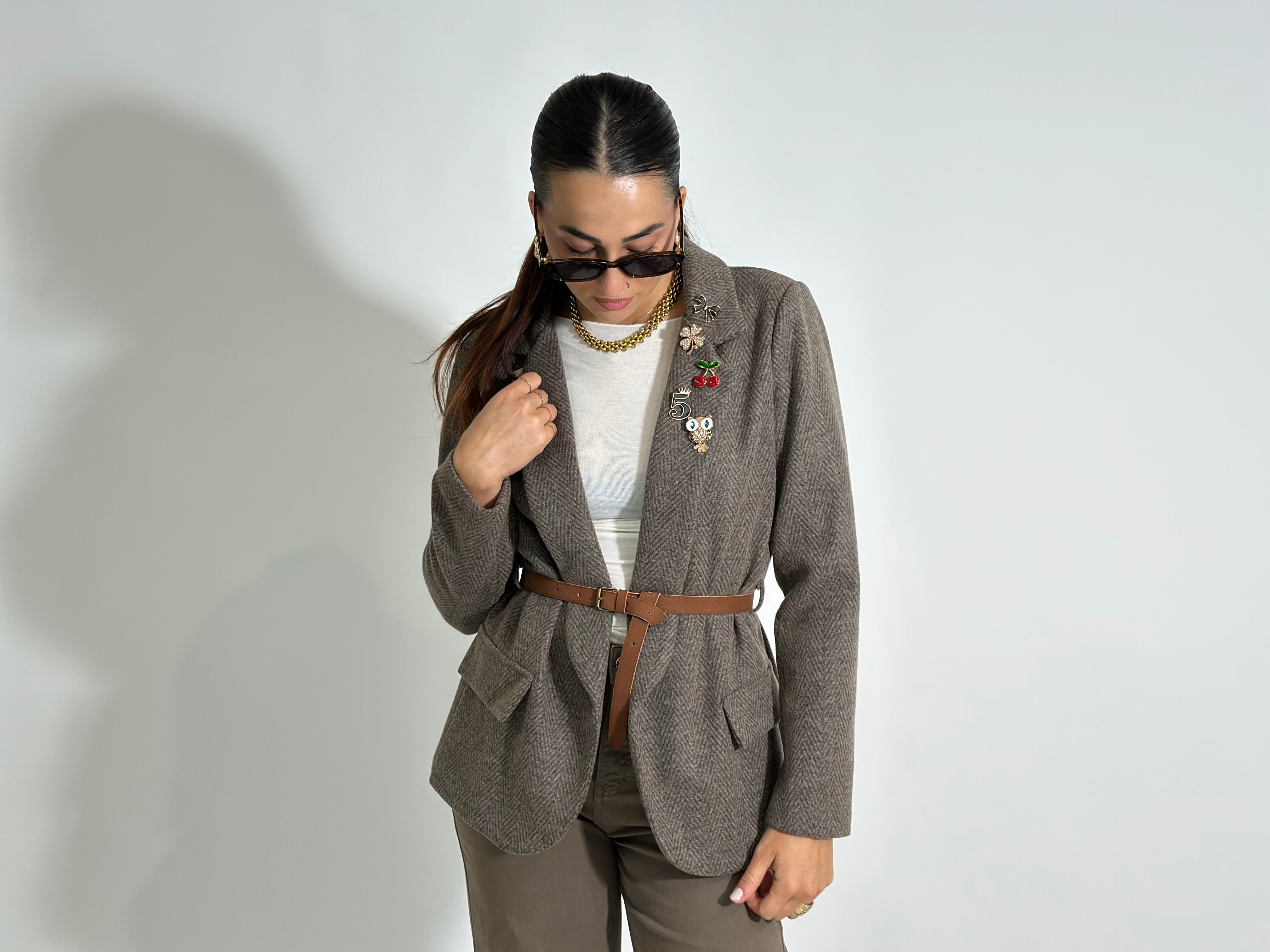Giacca cintura 4182 MORO