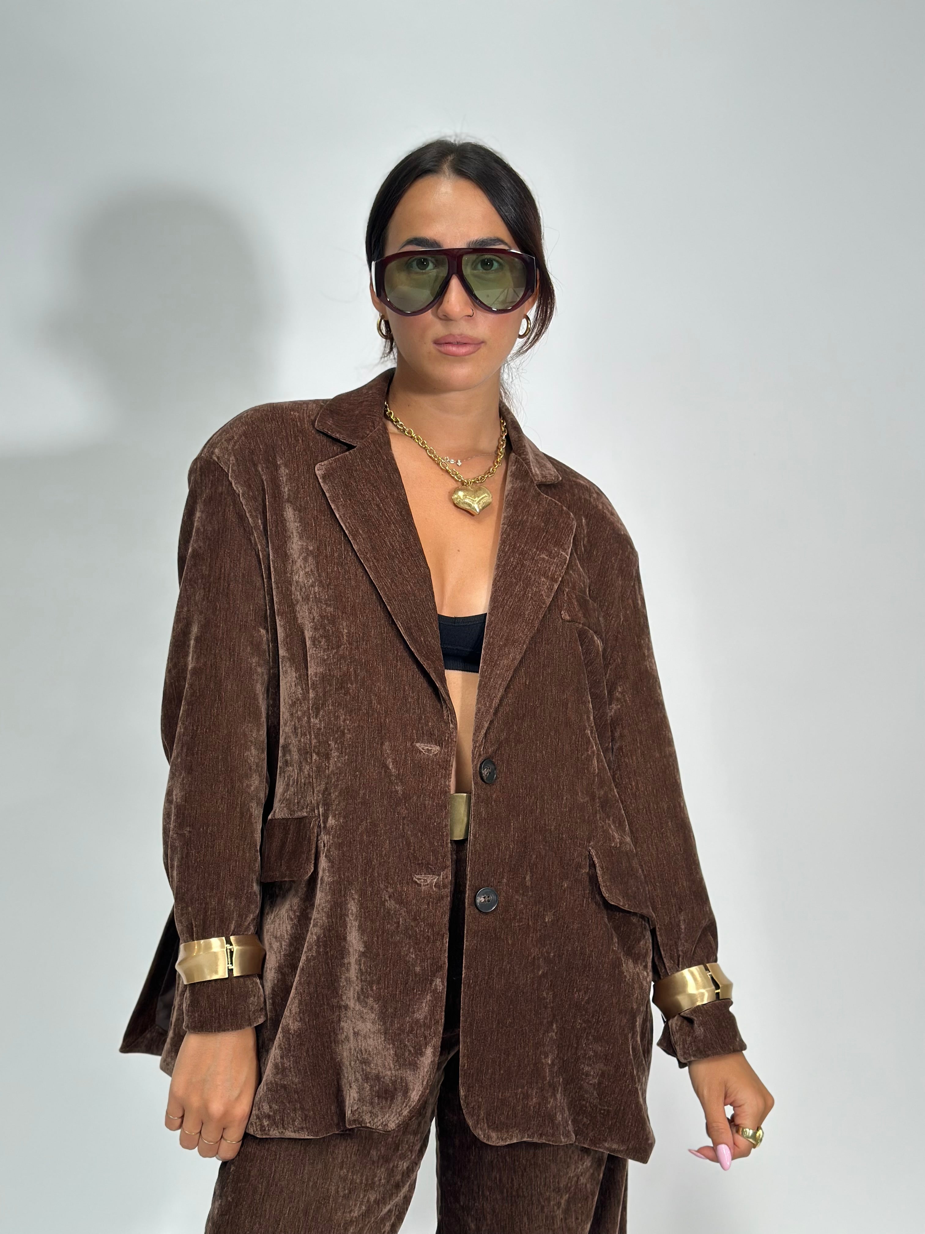 Giacca velour 80021 MARRONE