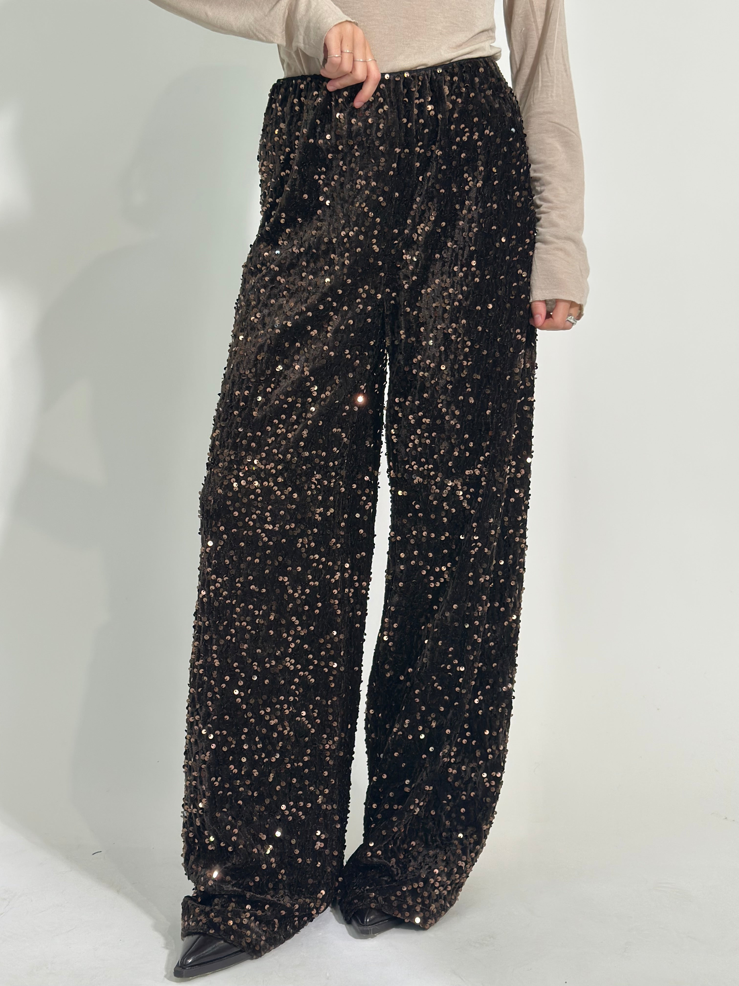Pantalone paillettes 27833 MORO