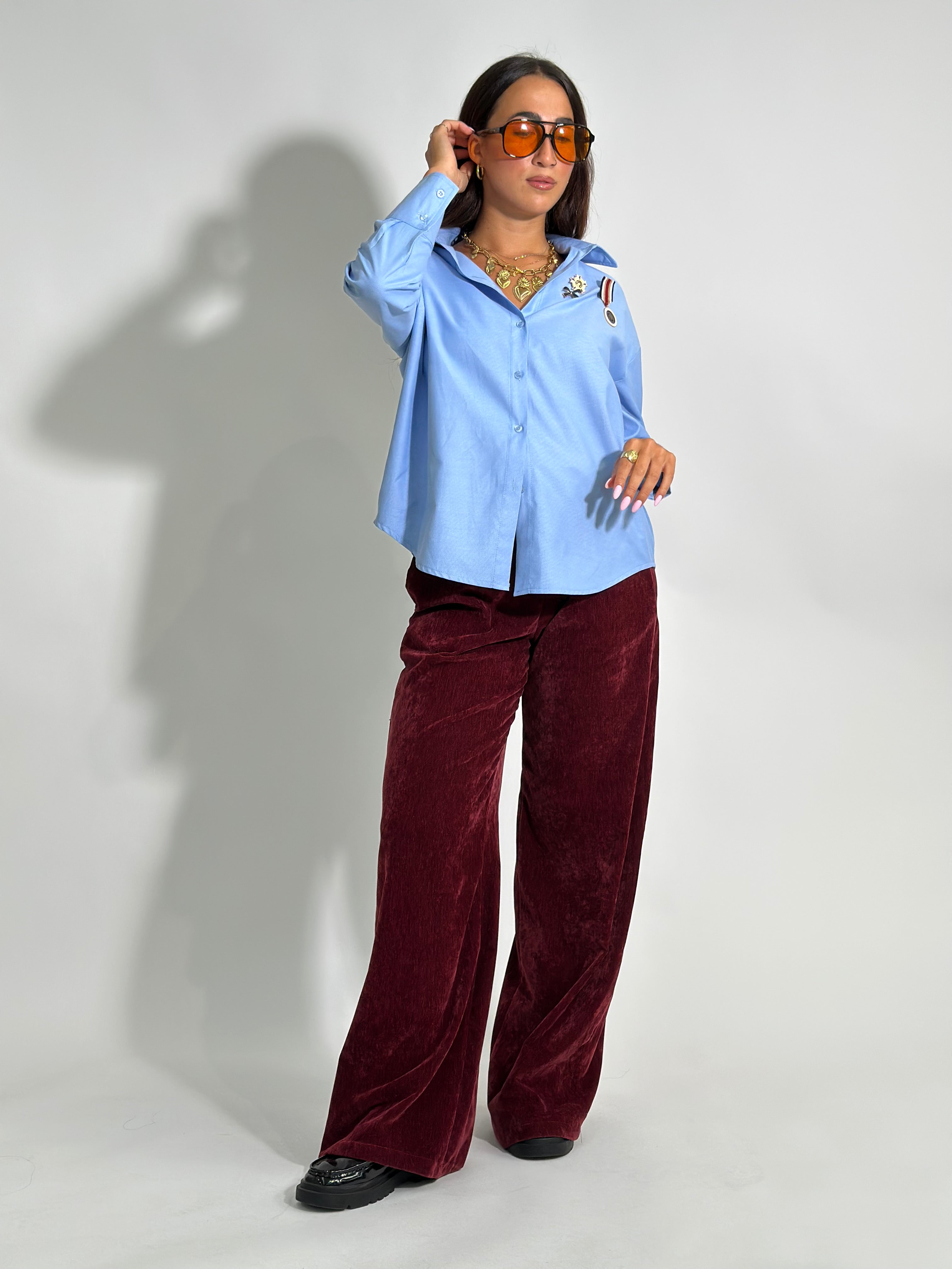 Camicia spille 707 AZZURRO