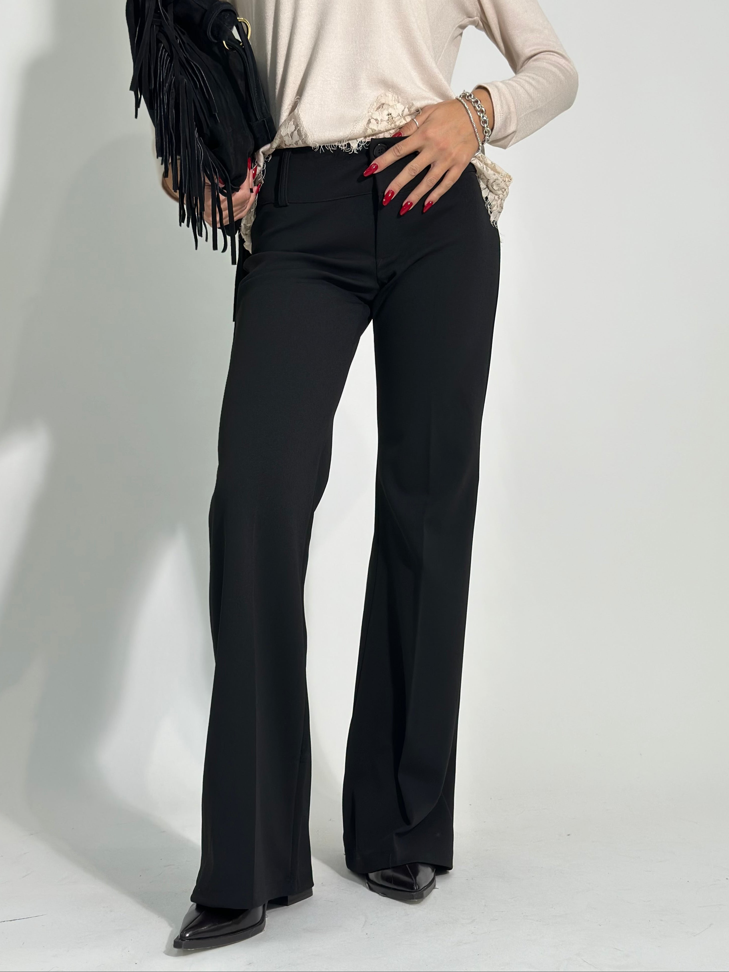 Pantalone flare 80 NERO
