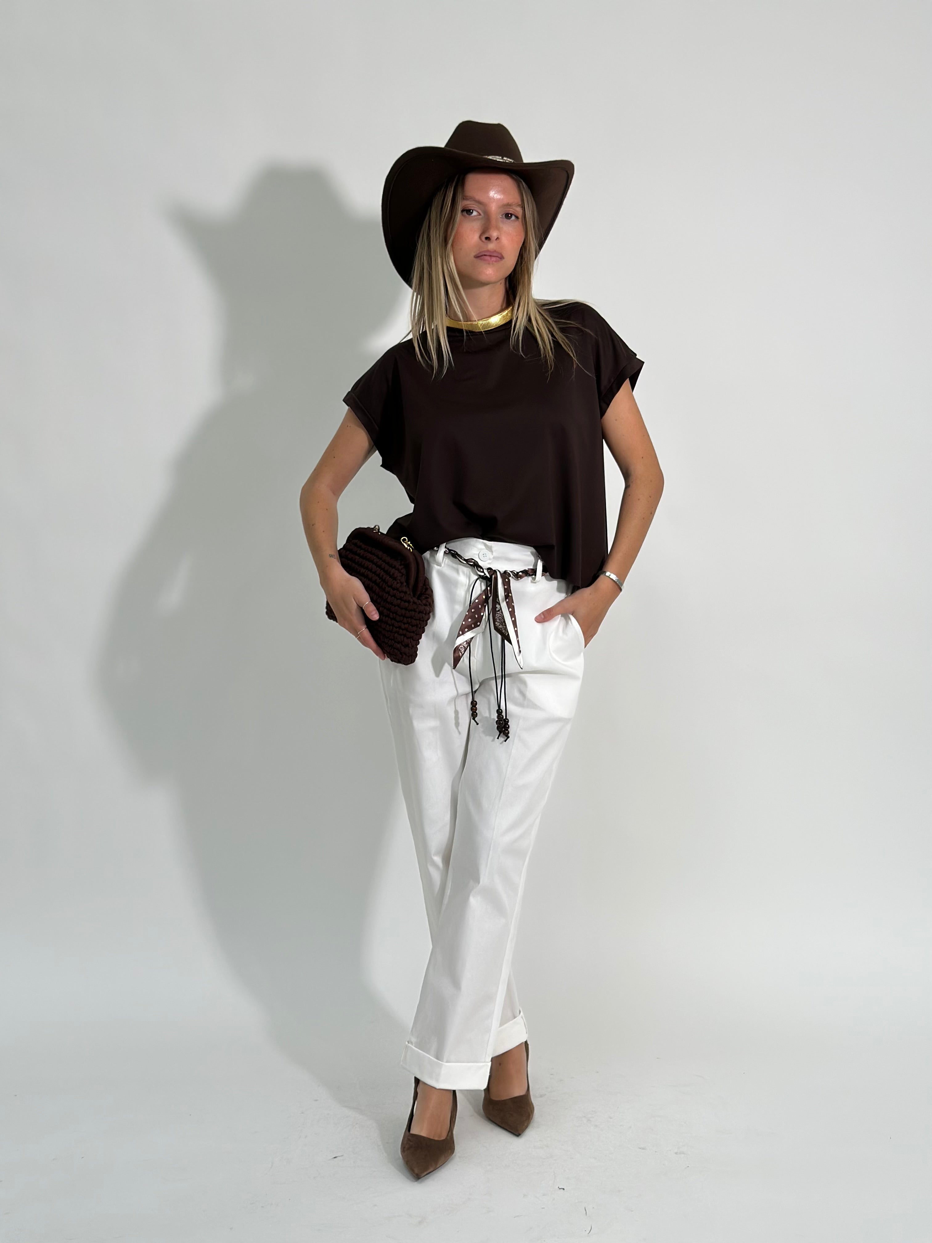 Pantalone sigaretta 83078 BIANCO