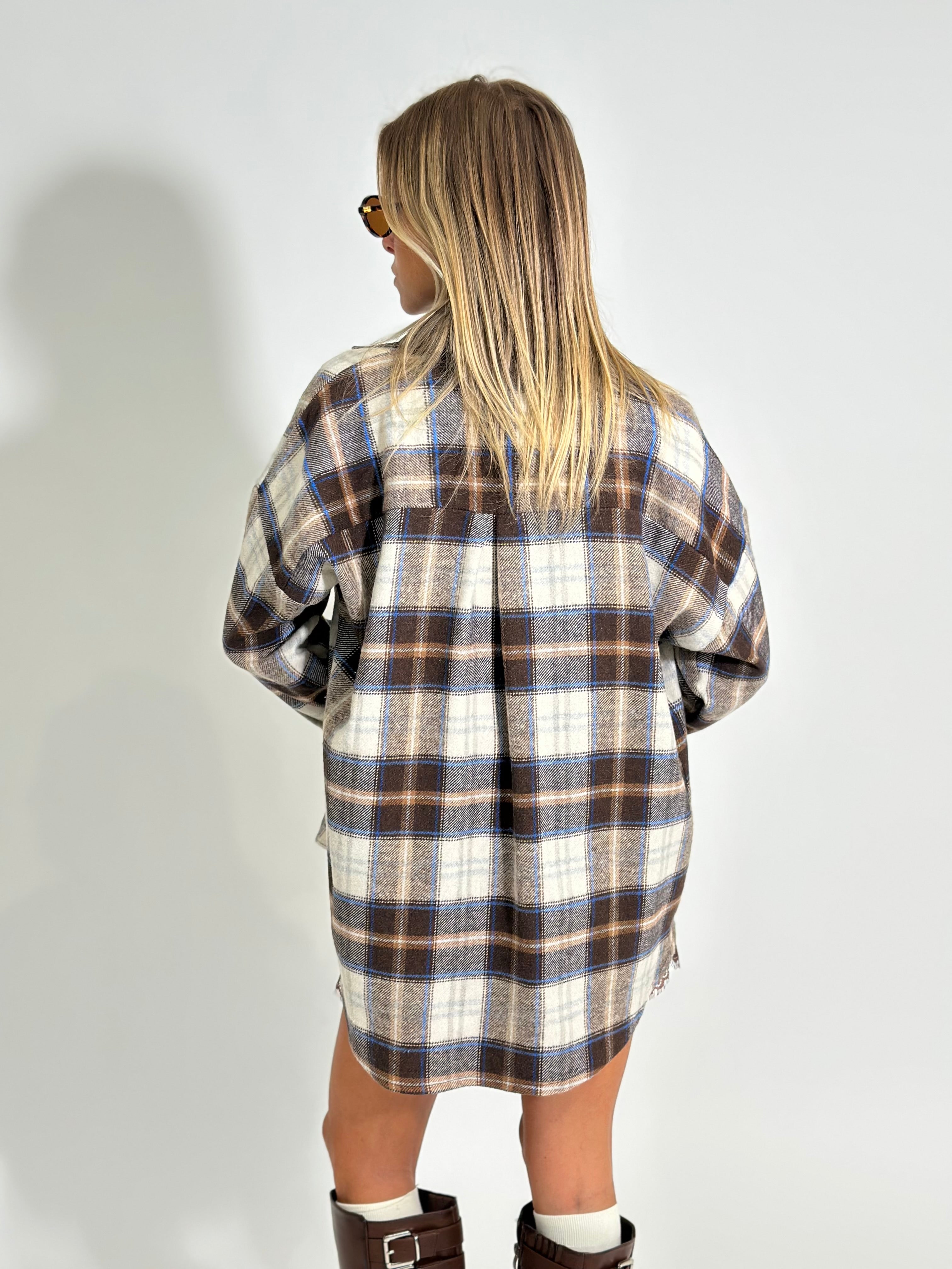 Camicia check velluto 25683 MORO