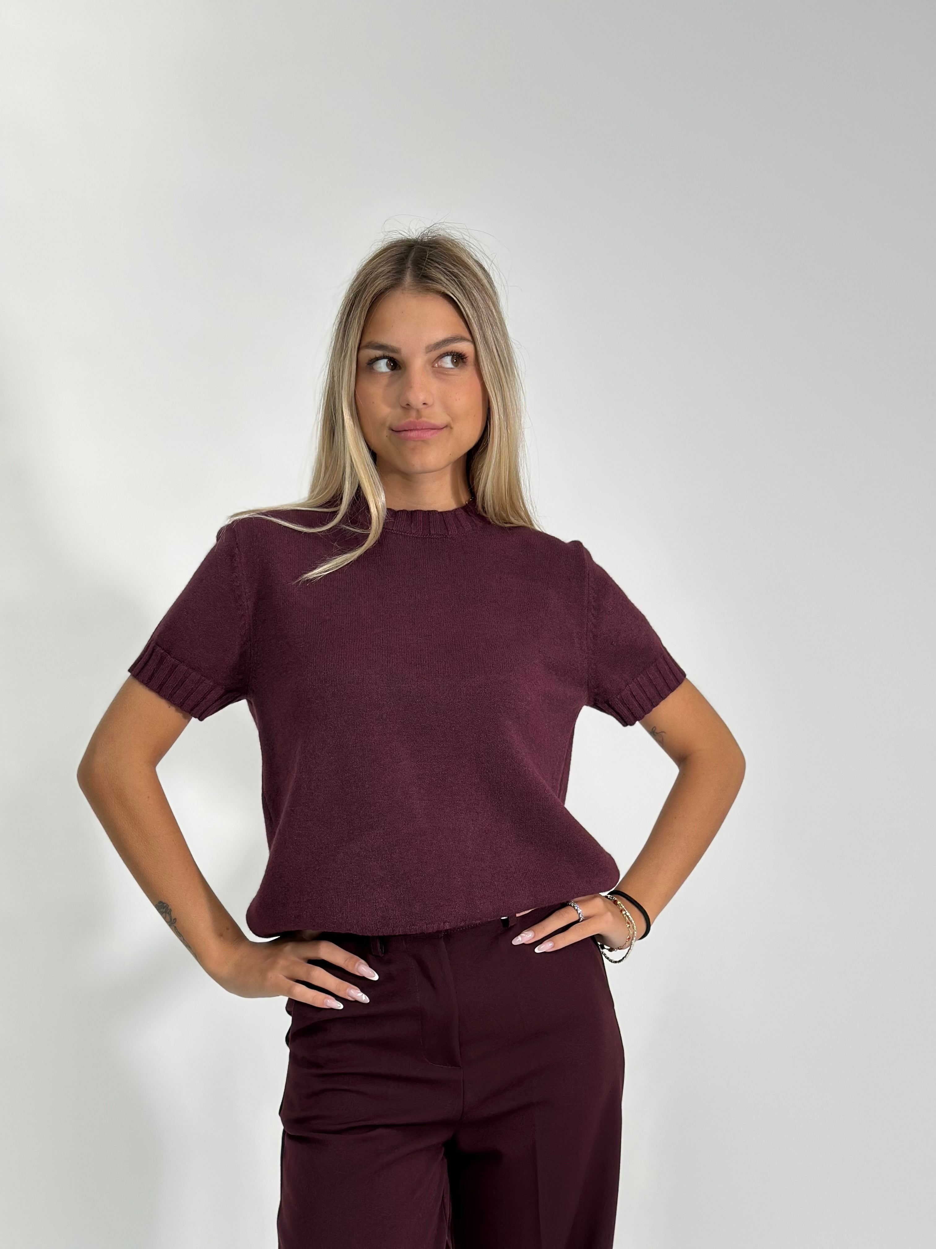 Maglia scatoletta 112 BURGUNDY