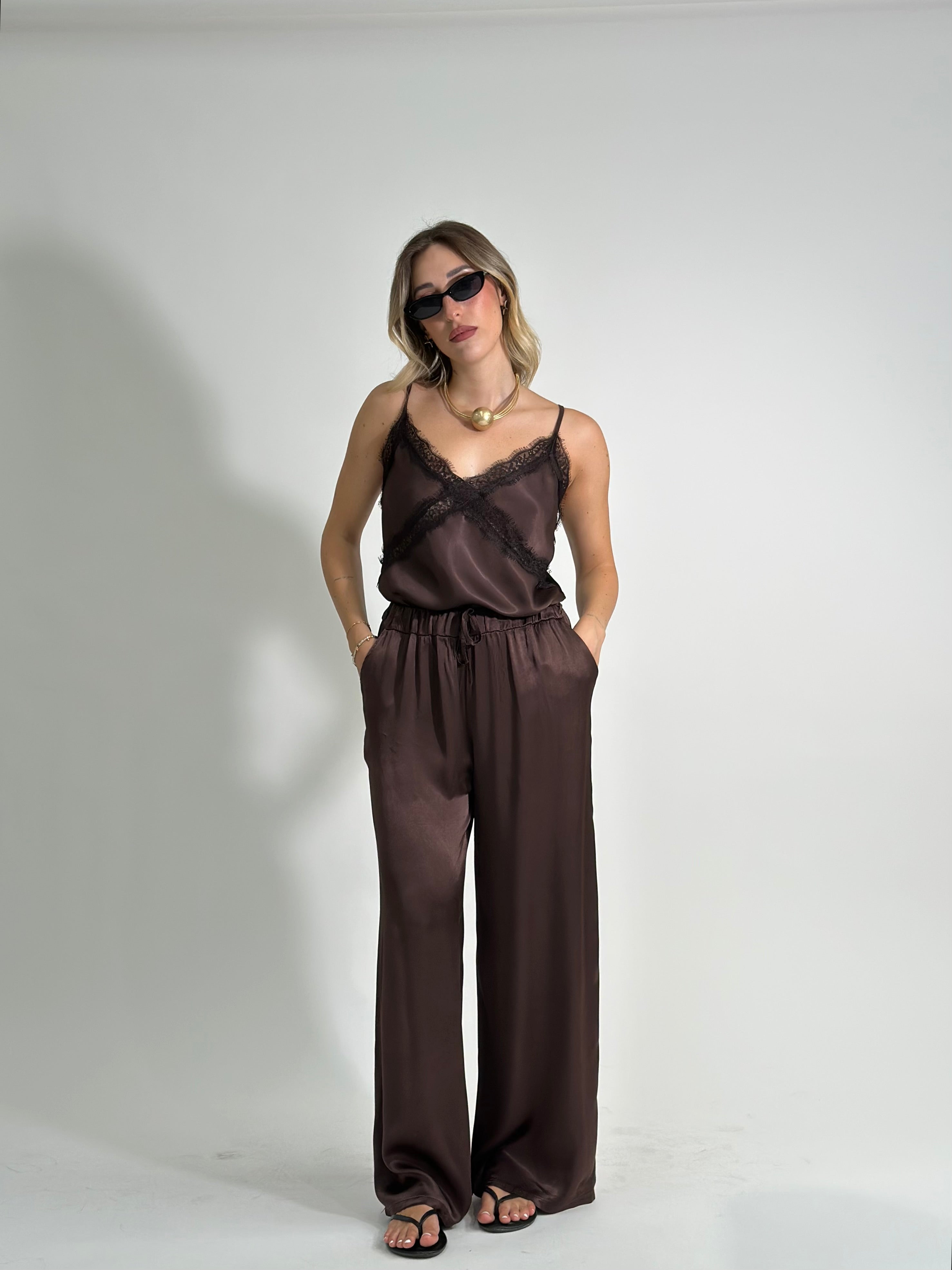 Pantalone satin coulisse 60006