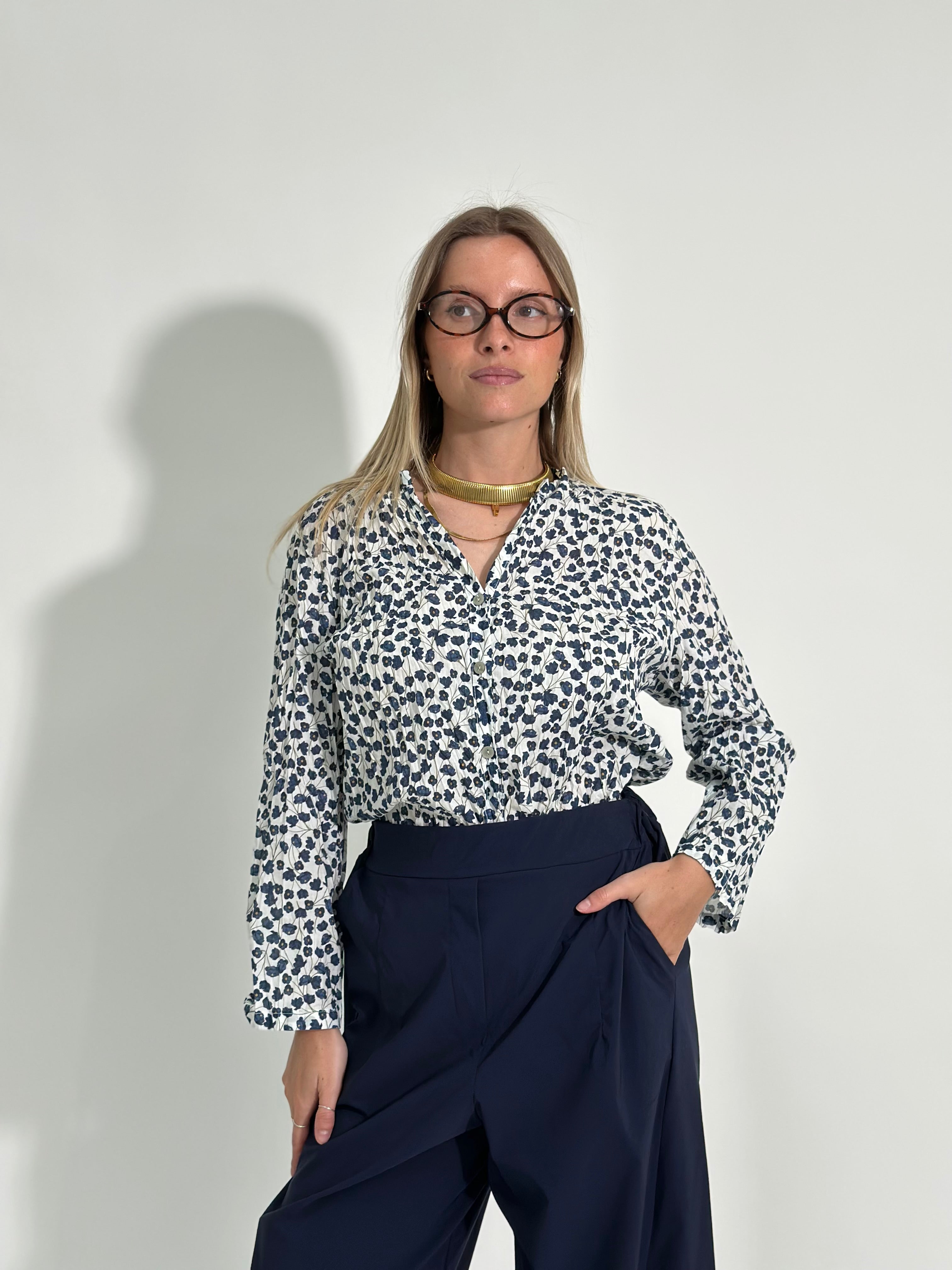 Camicia floreale 2588 BLU