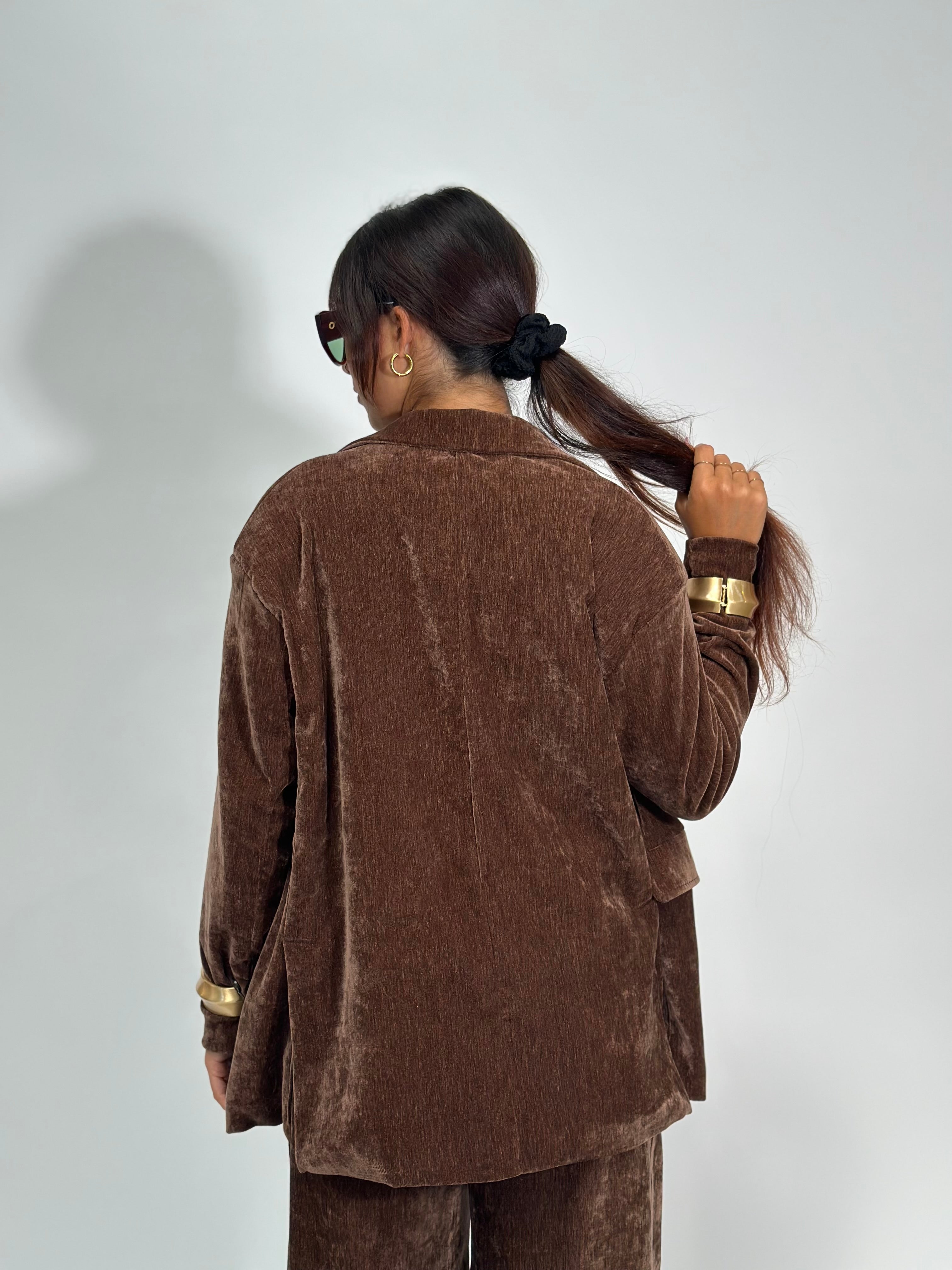 Giacca velour 80021 MARRONE