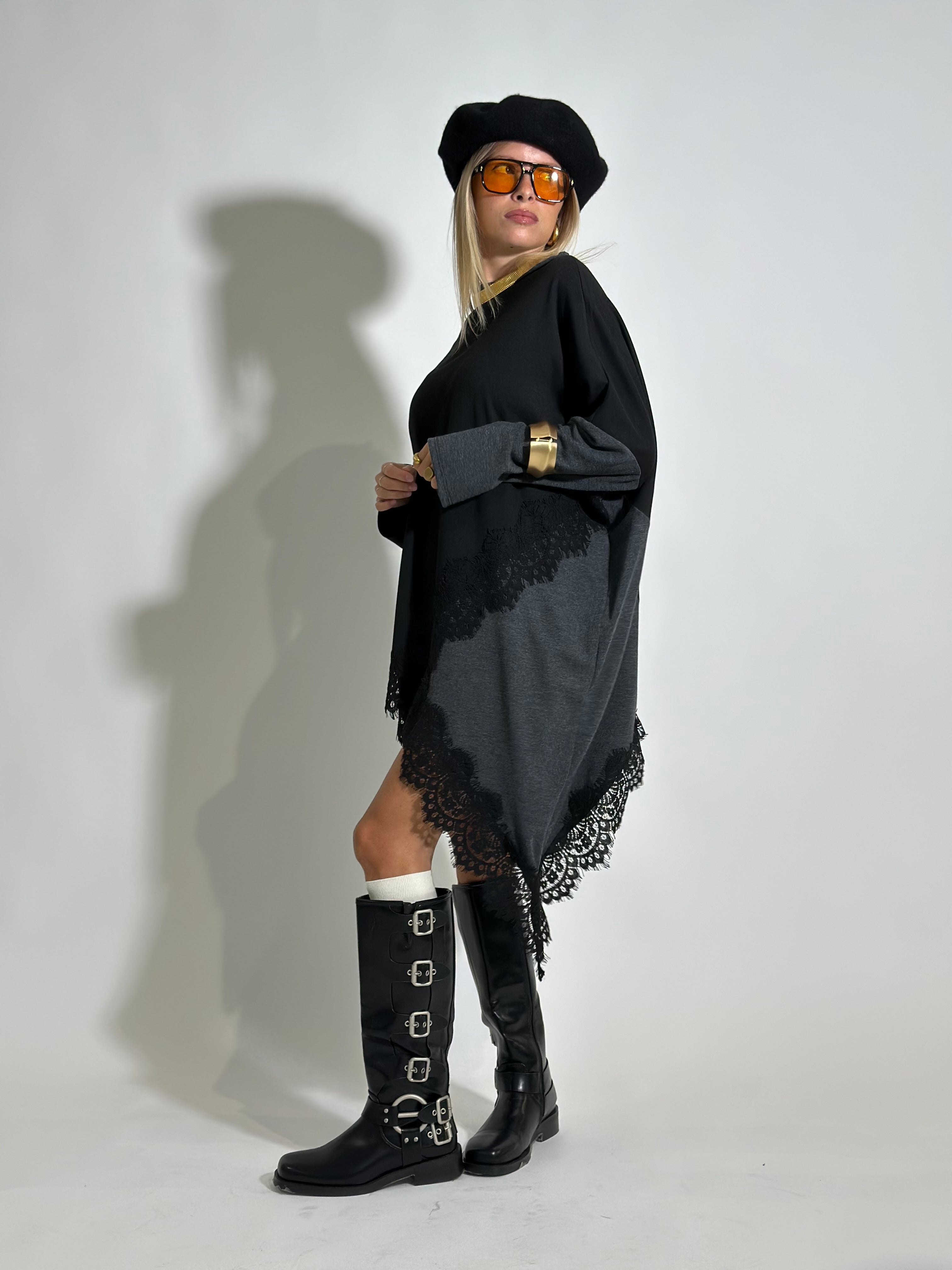 Felpa maglia asimmetrica 80358