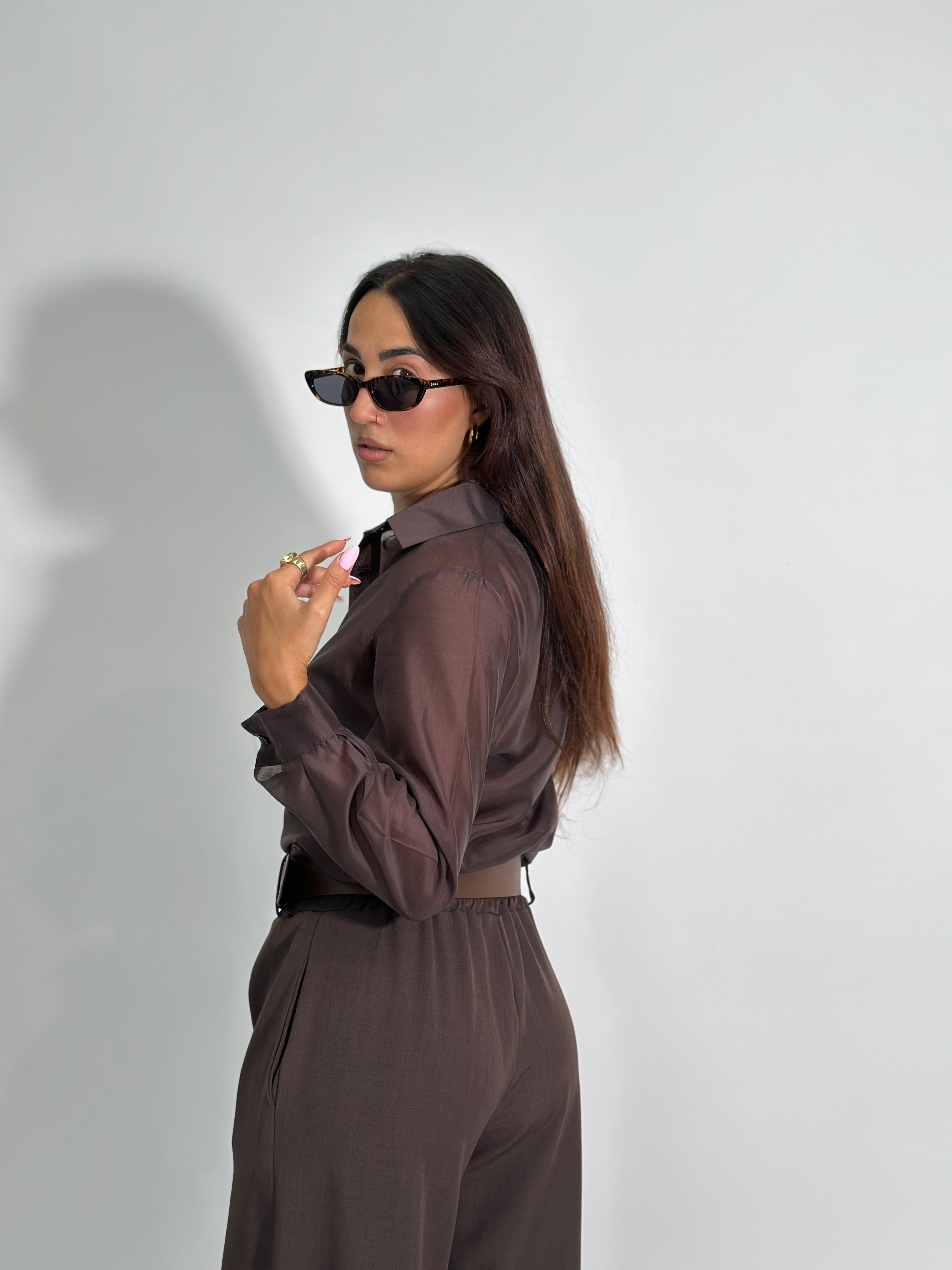 Camicia tencel 7988 MARRONE