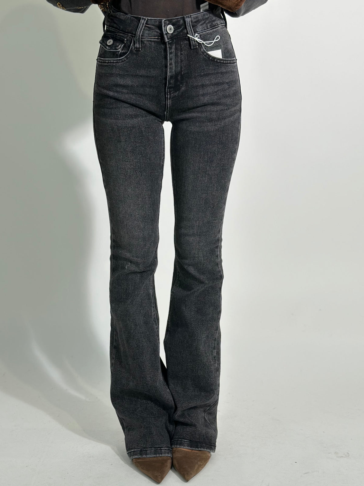 Jeans flare 9096-2 GRIGIO
