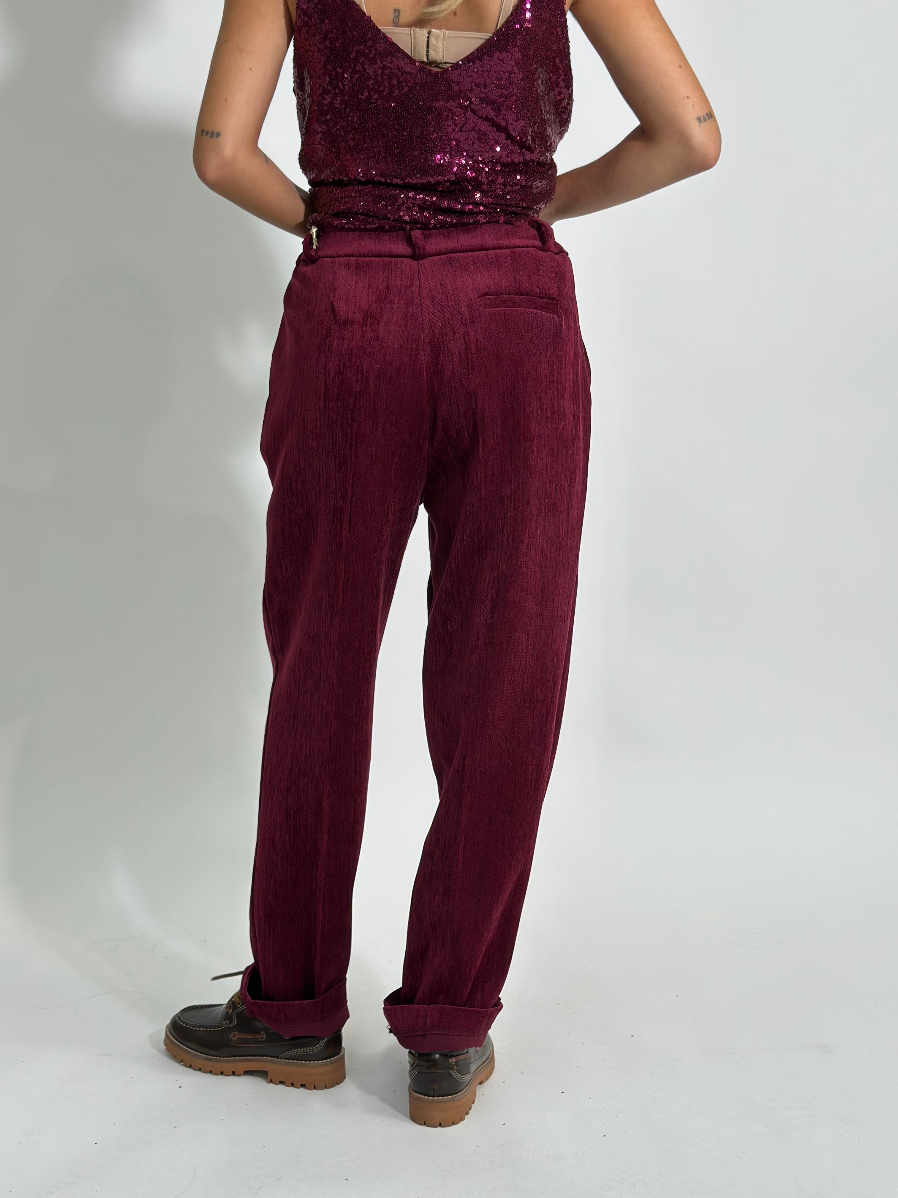 Pantalone velour 5188 BORDO'