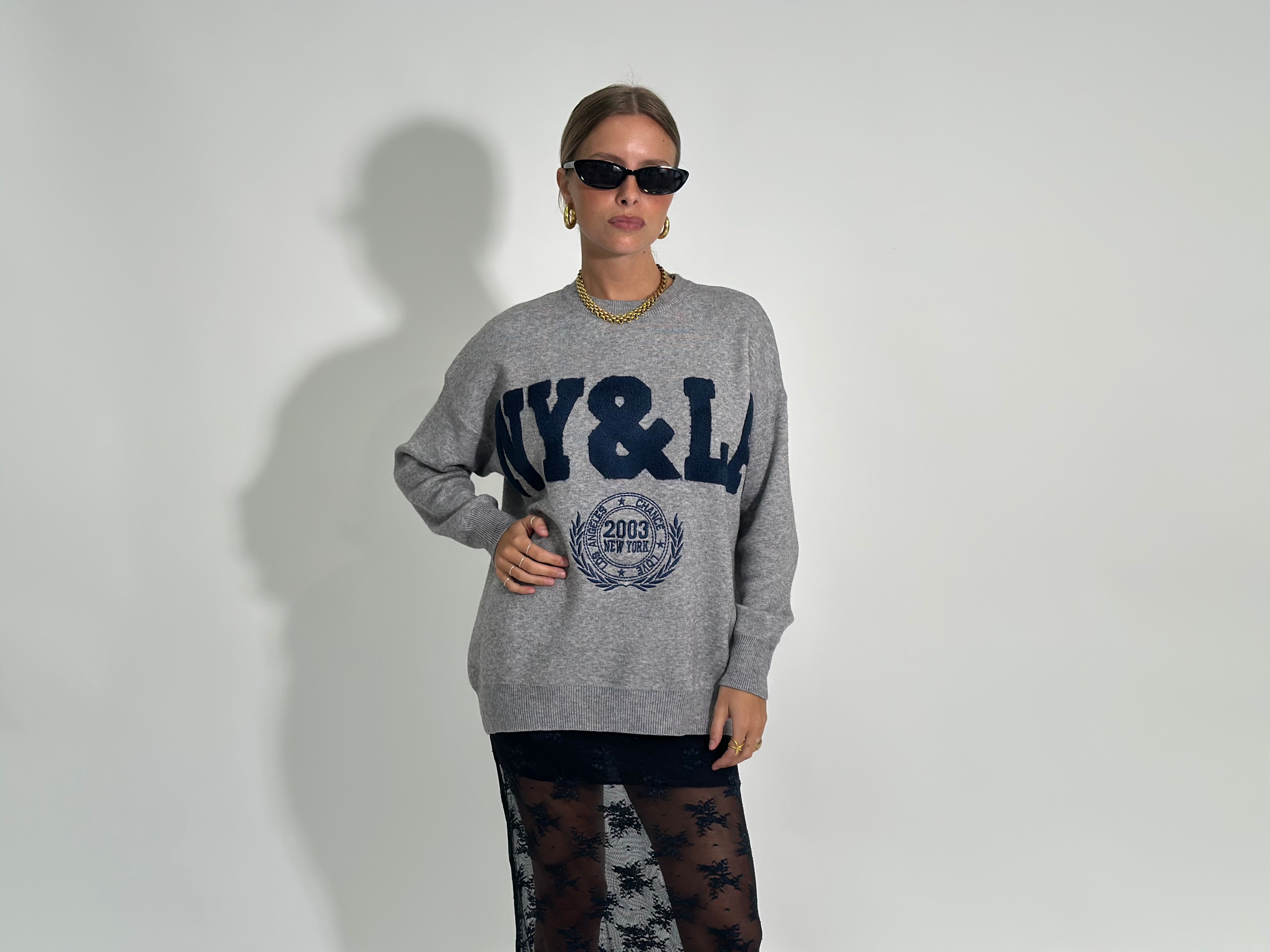Maglia NY S11127 GRIGIO