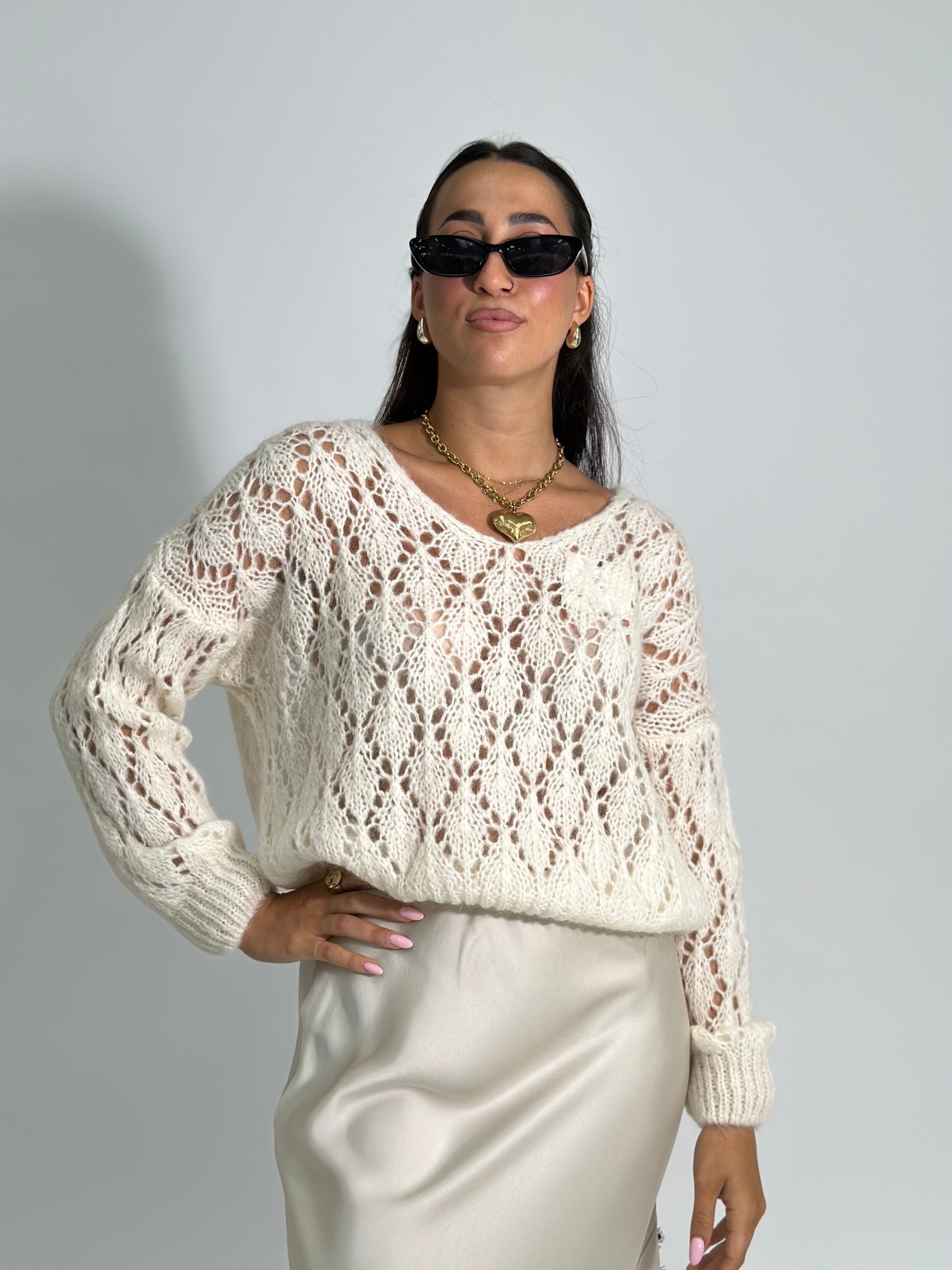 Maglia mohair 3191 PANNA