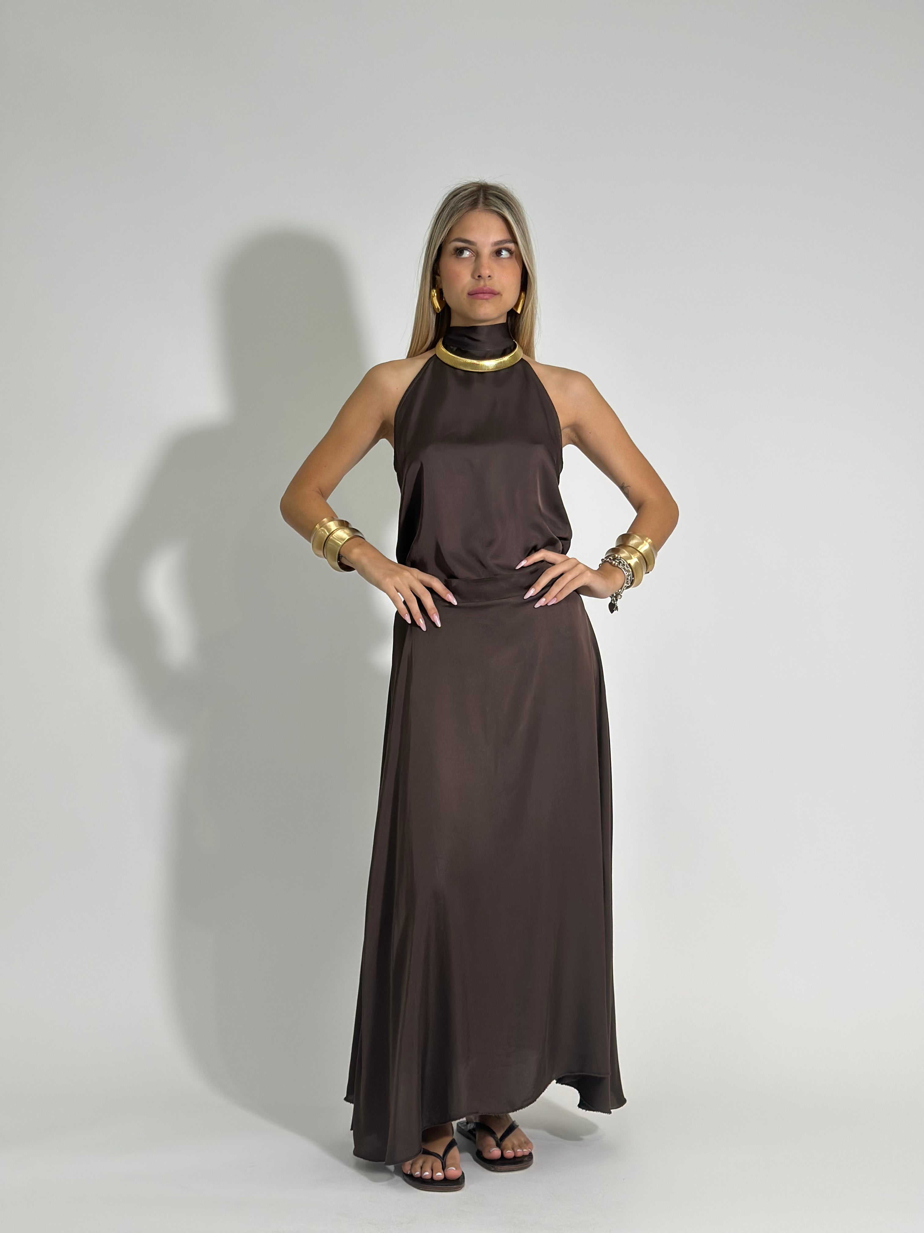 Gonna viscosa 31919 BROWN
