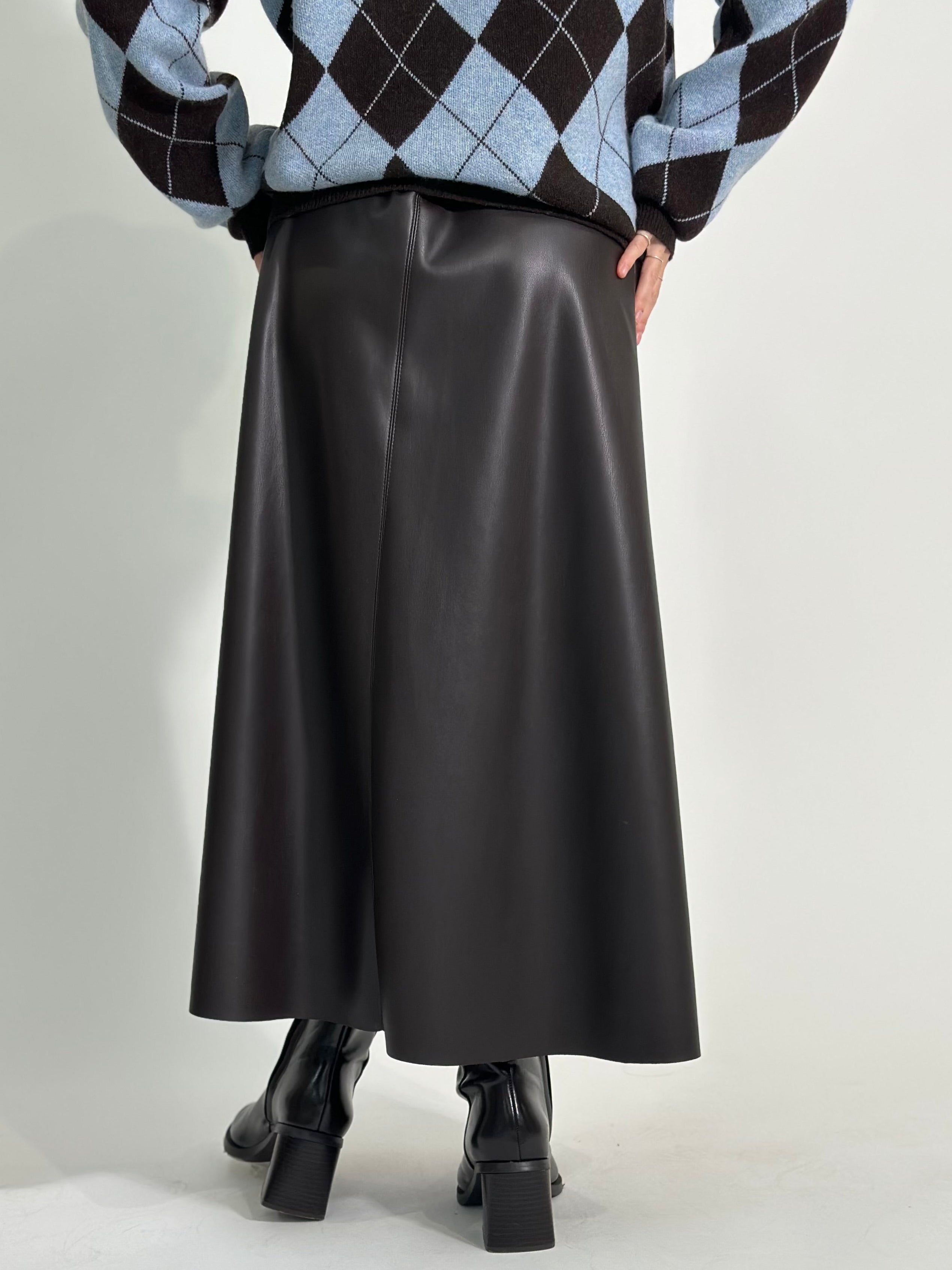 Gonna ecopelle 8066 MORO