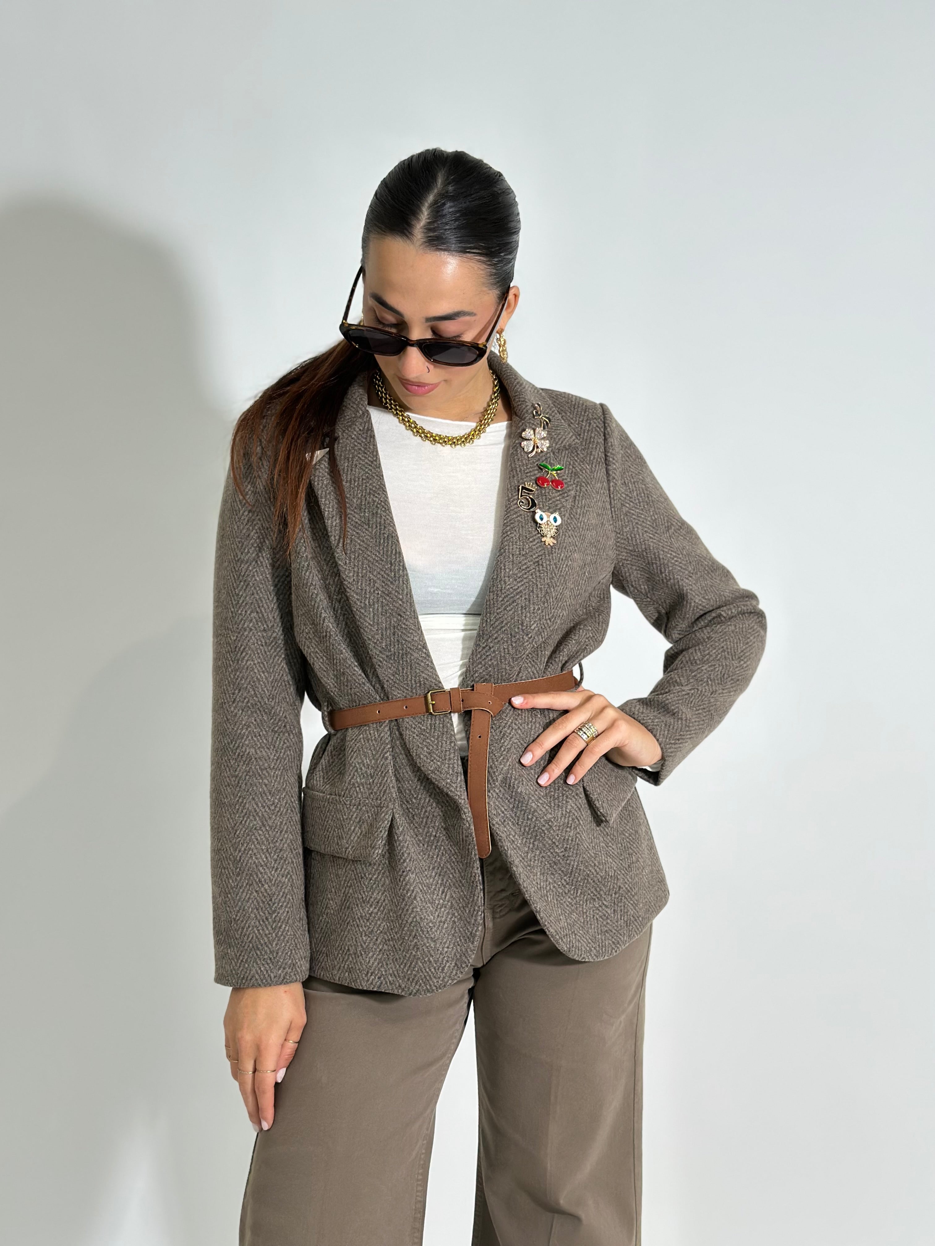 Giacca cintura 4182 MORO