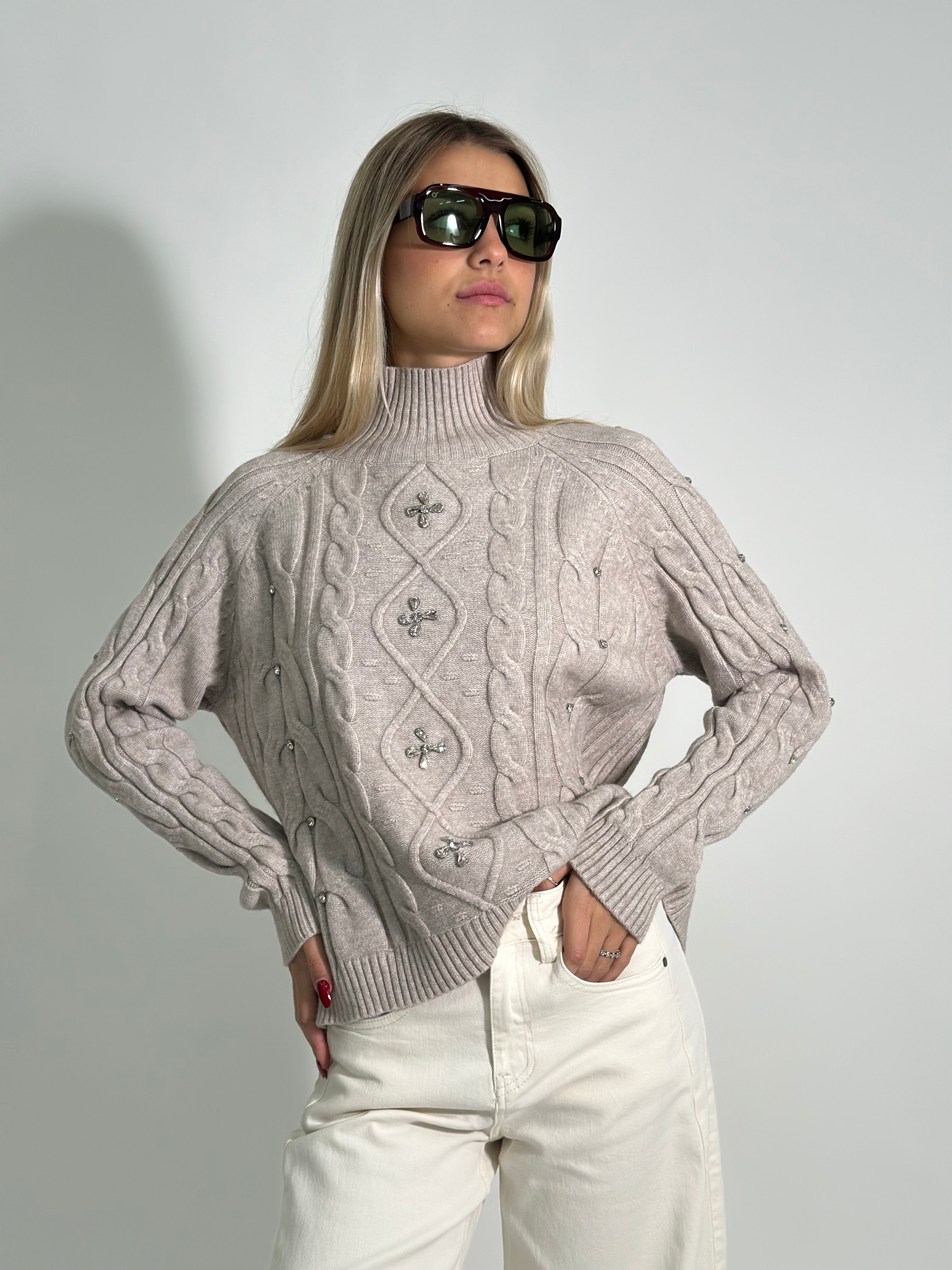 Maglia strass J28080 ECRU