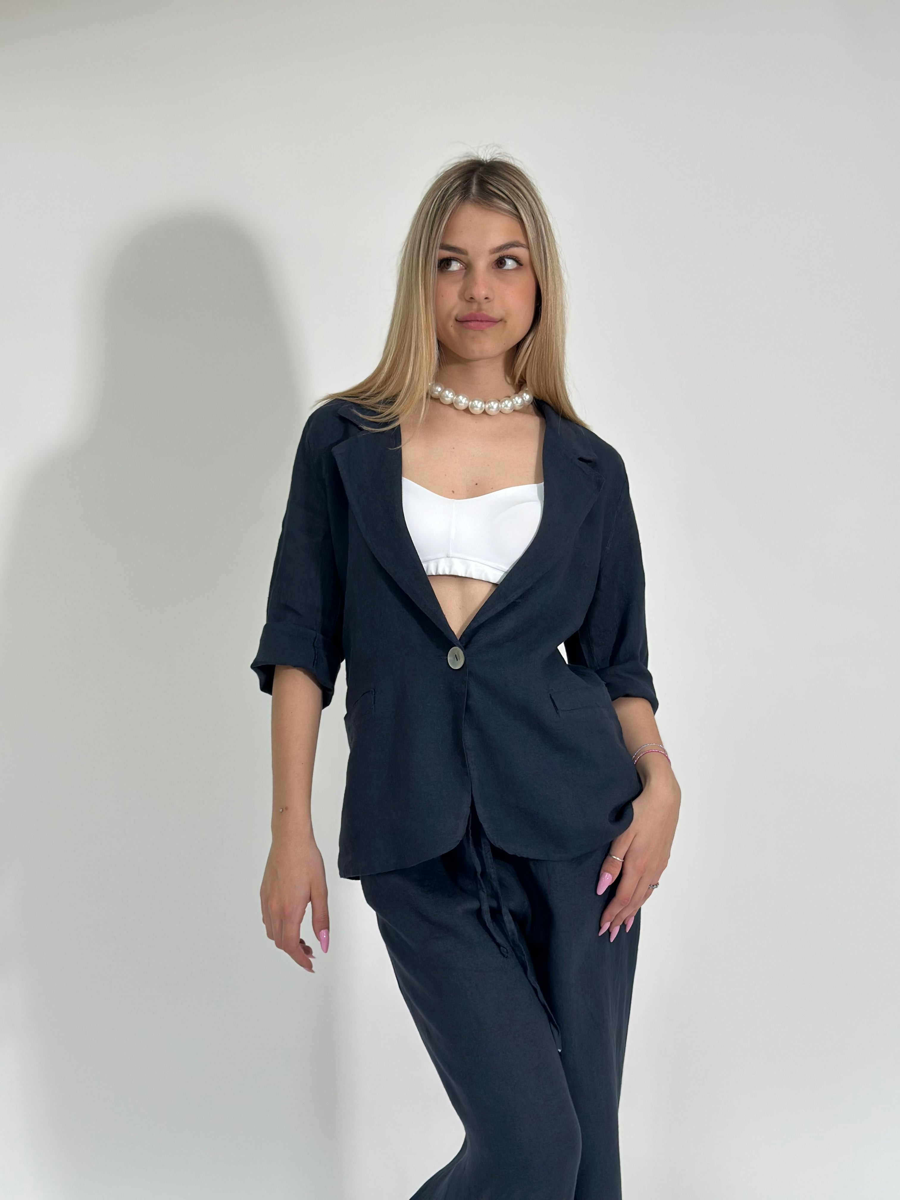 Giacca Lino 16944 BLU
