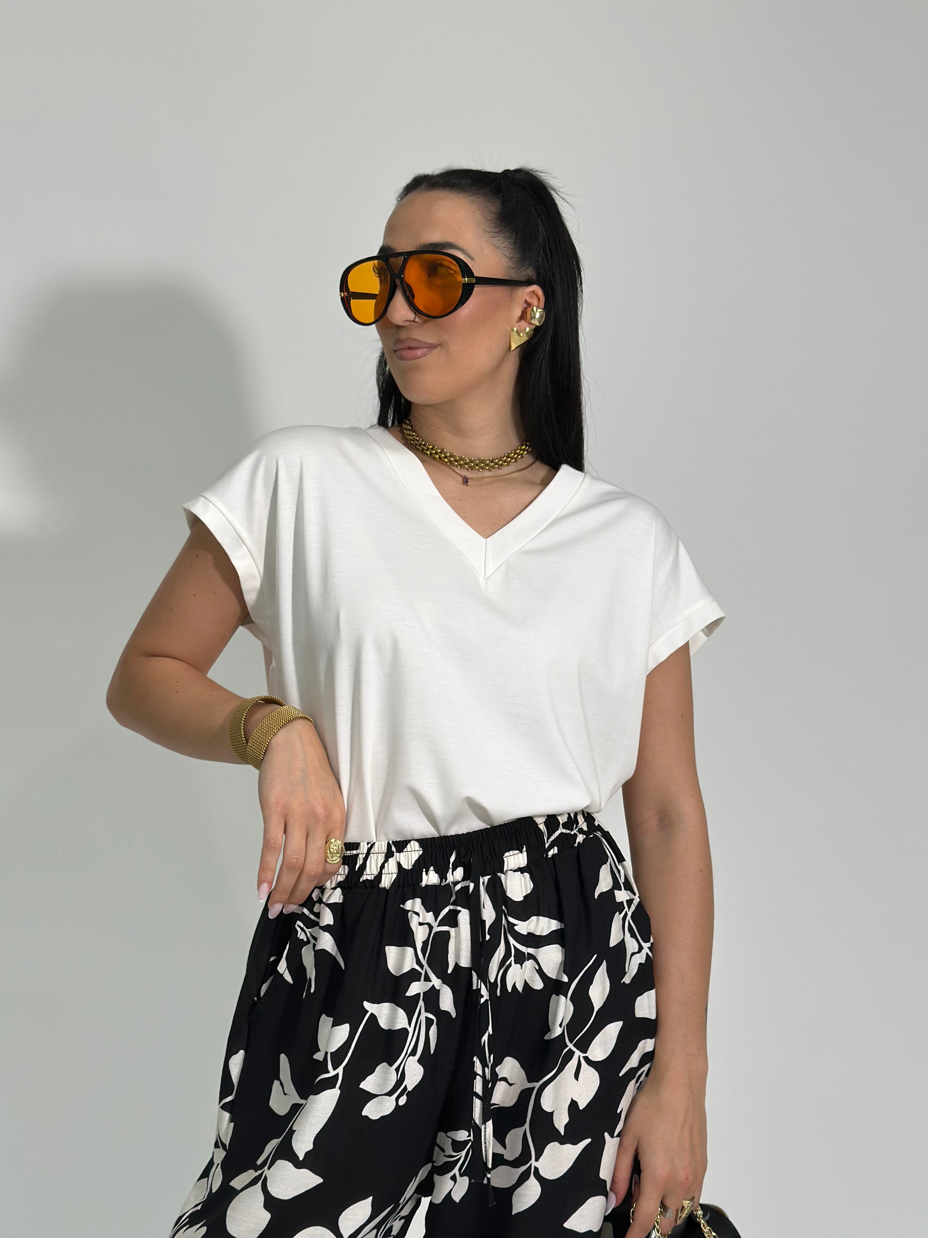Maglia scatoletta scollo a V 83123