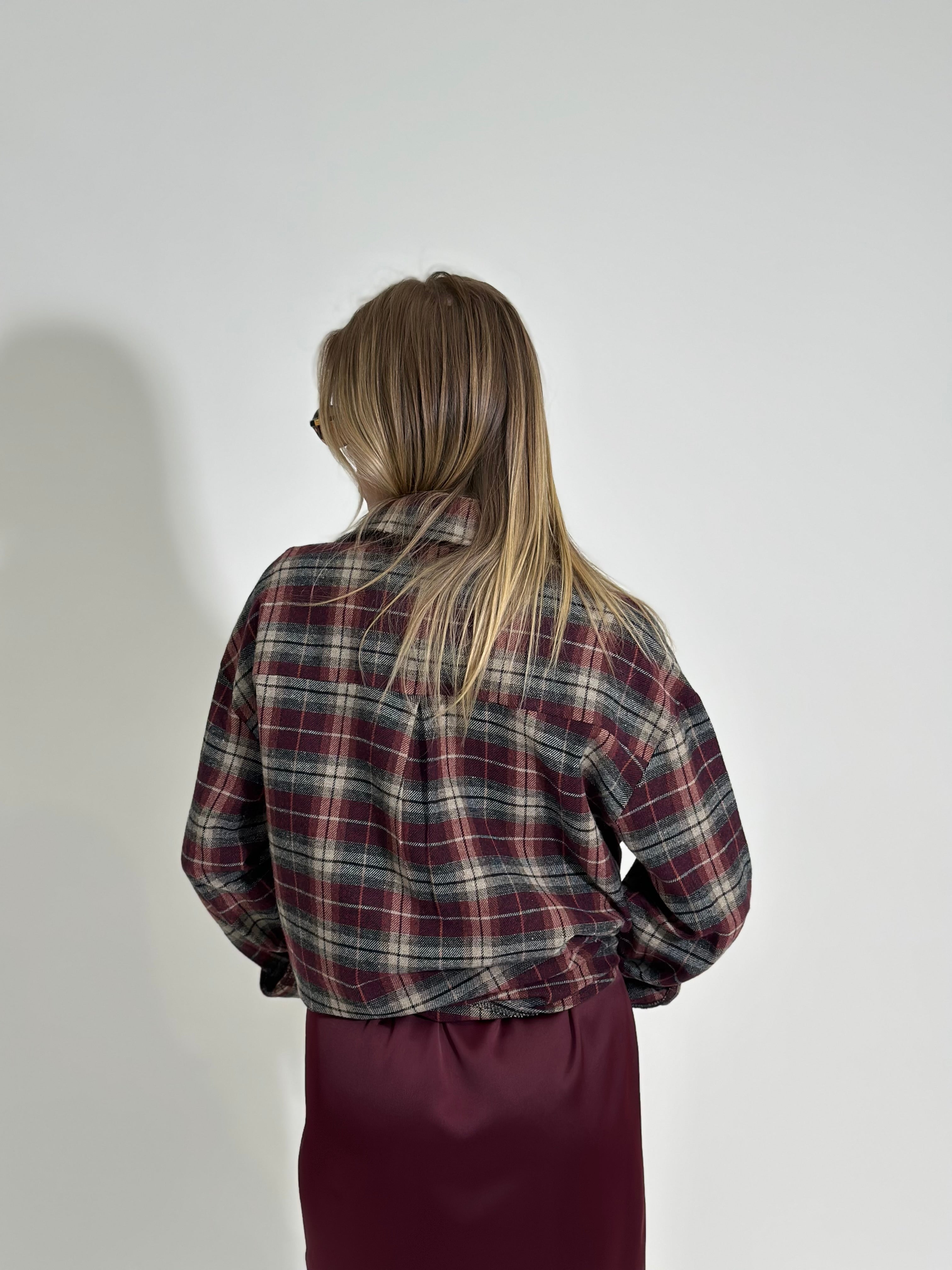 Camicia check 25864 BURGUNDY