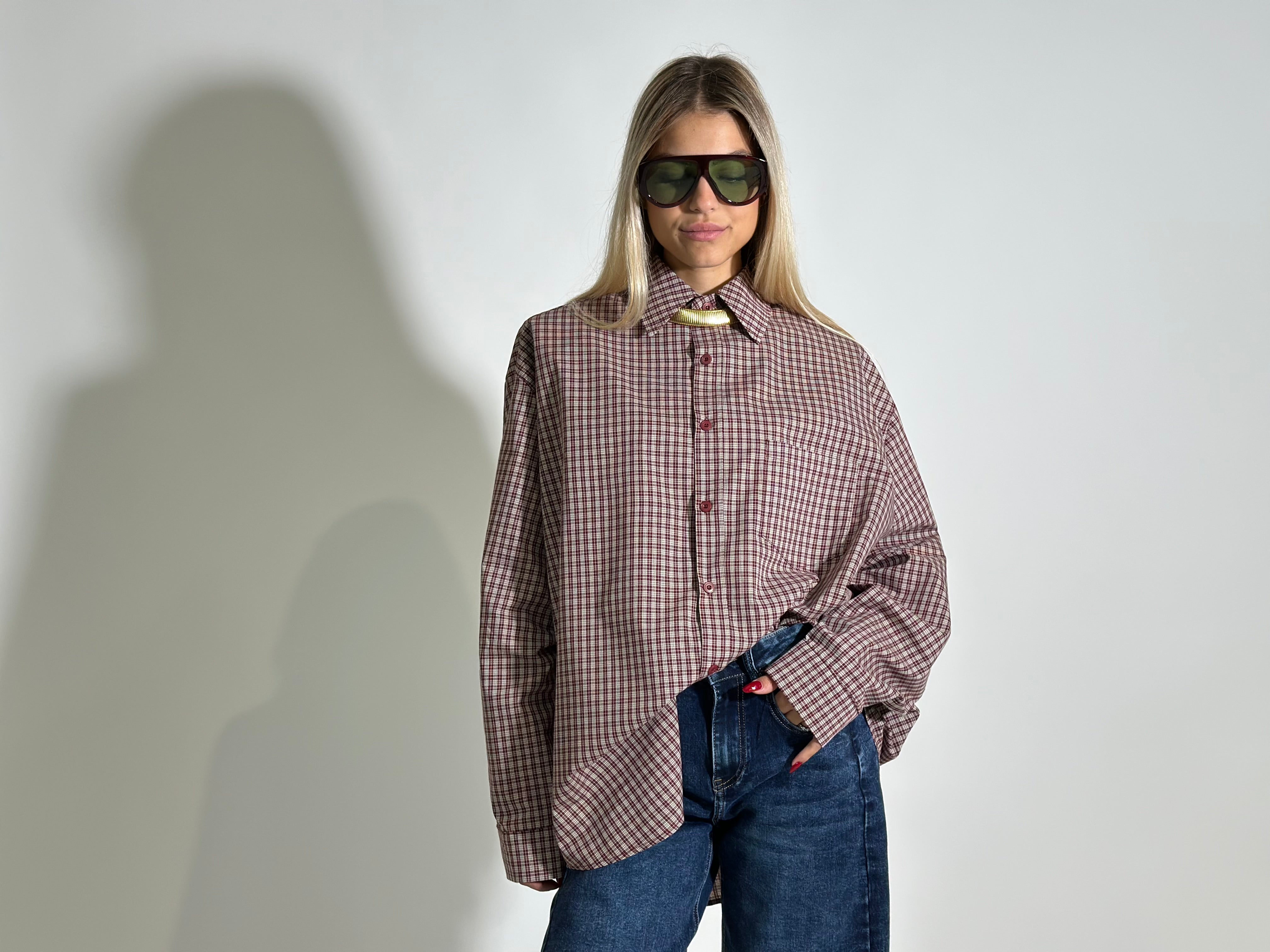 Camicia quadri 19109 BURGUNDY