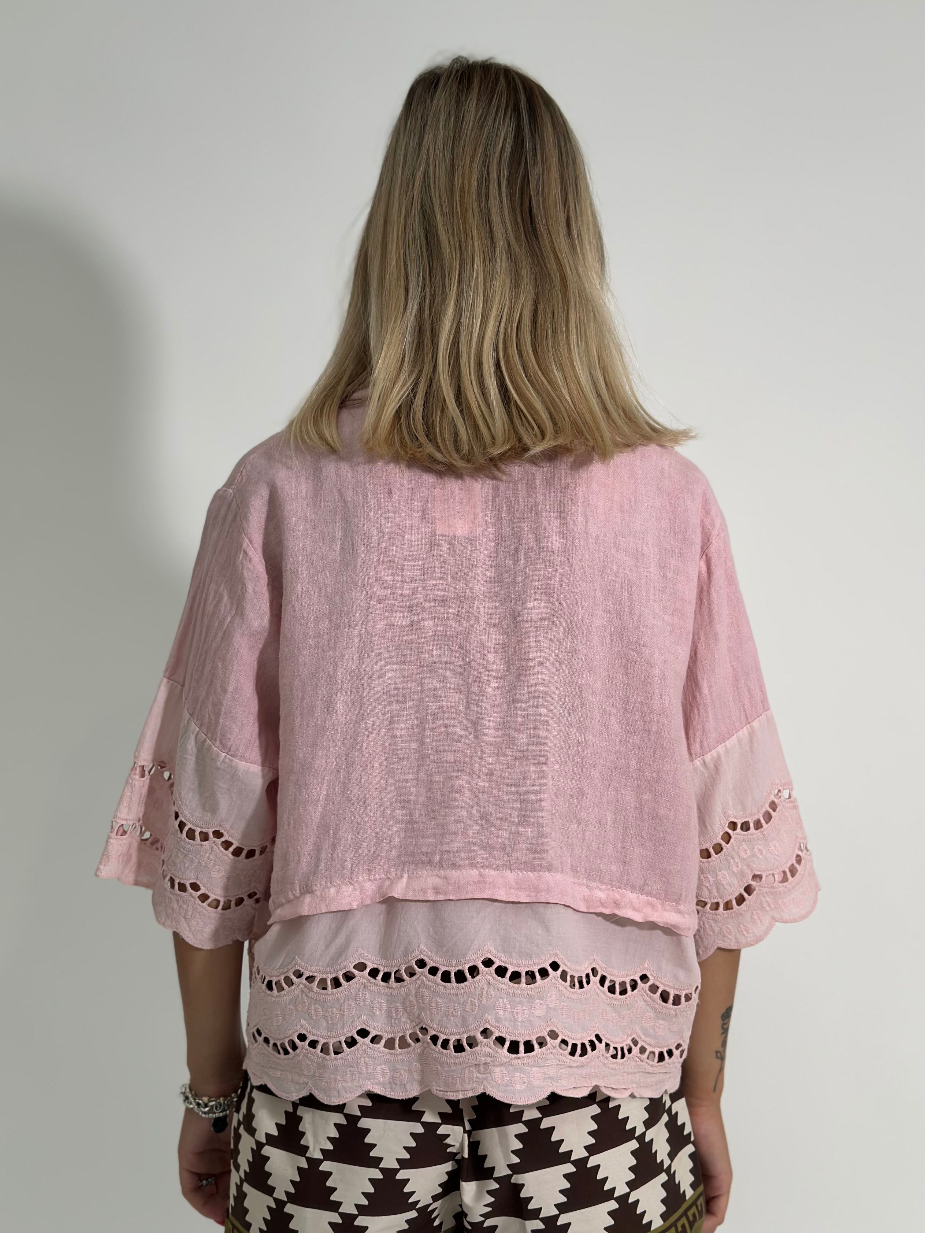 Camicia lino + sangallo 1788 ROSA