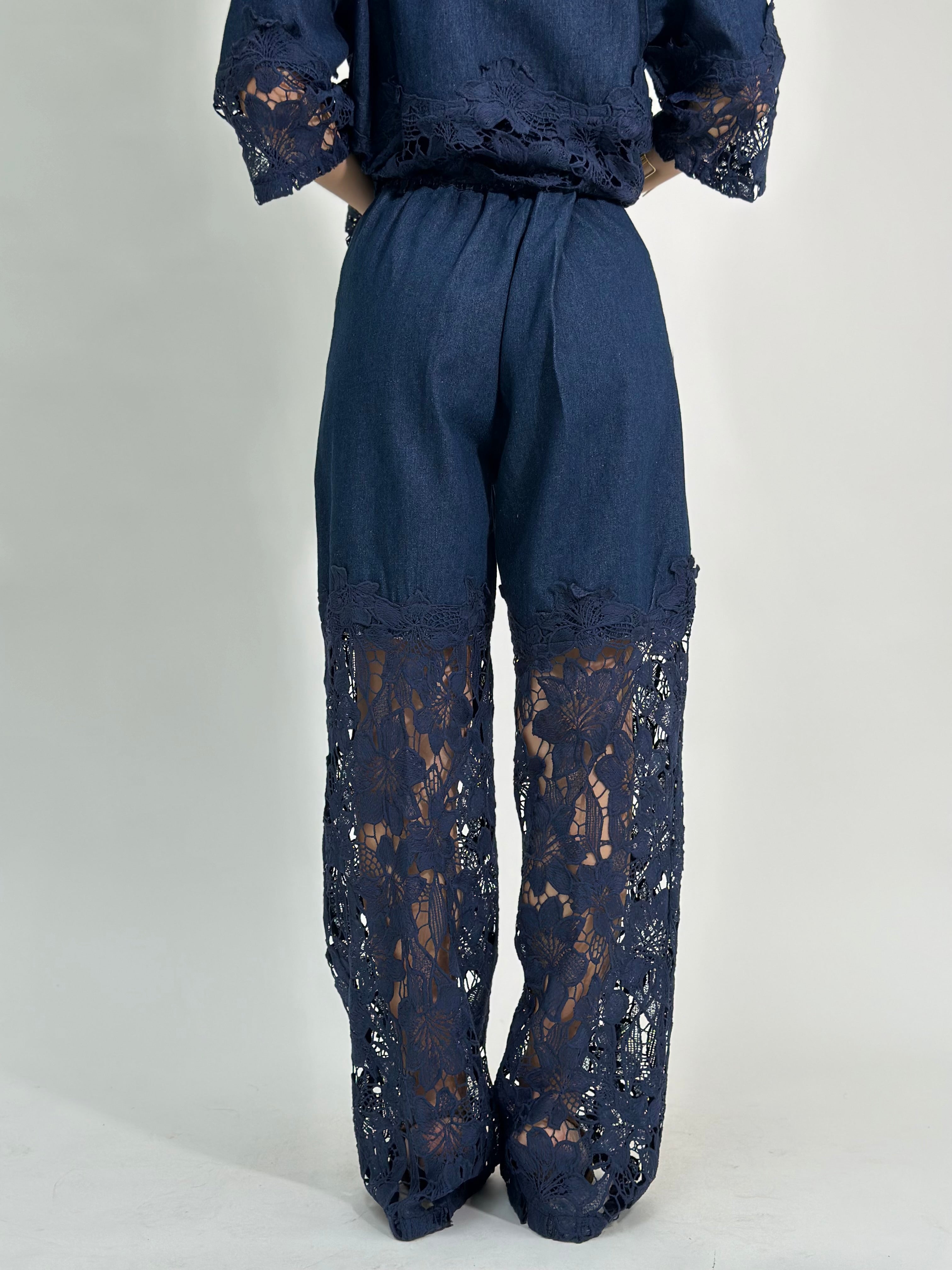 Completo denim e pizzo 97191 BLU JEANS