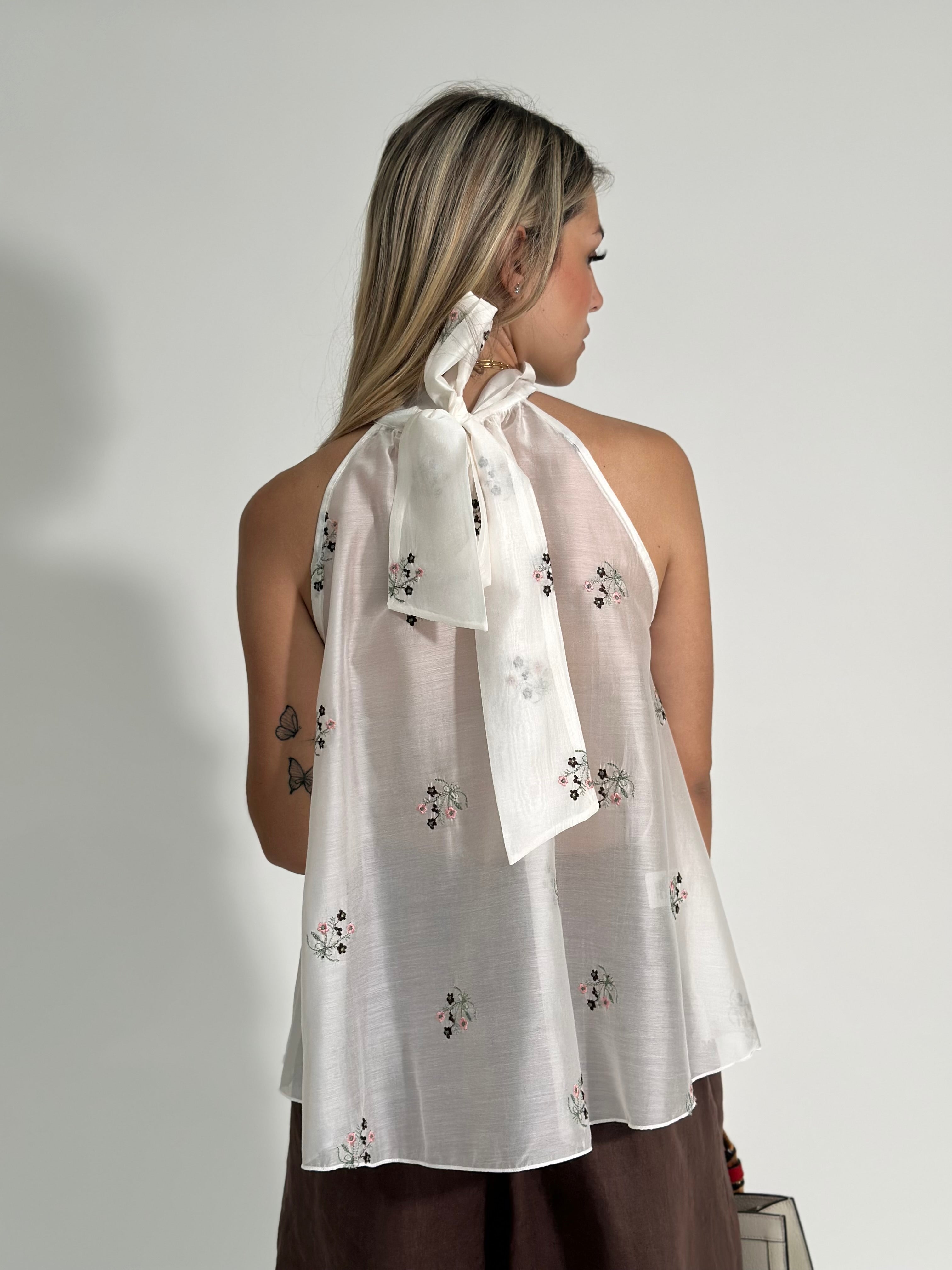 Top rouge ricami 4529 BIANCO