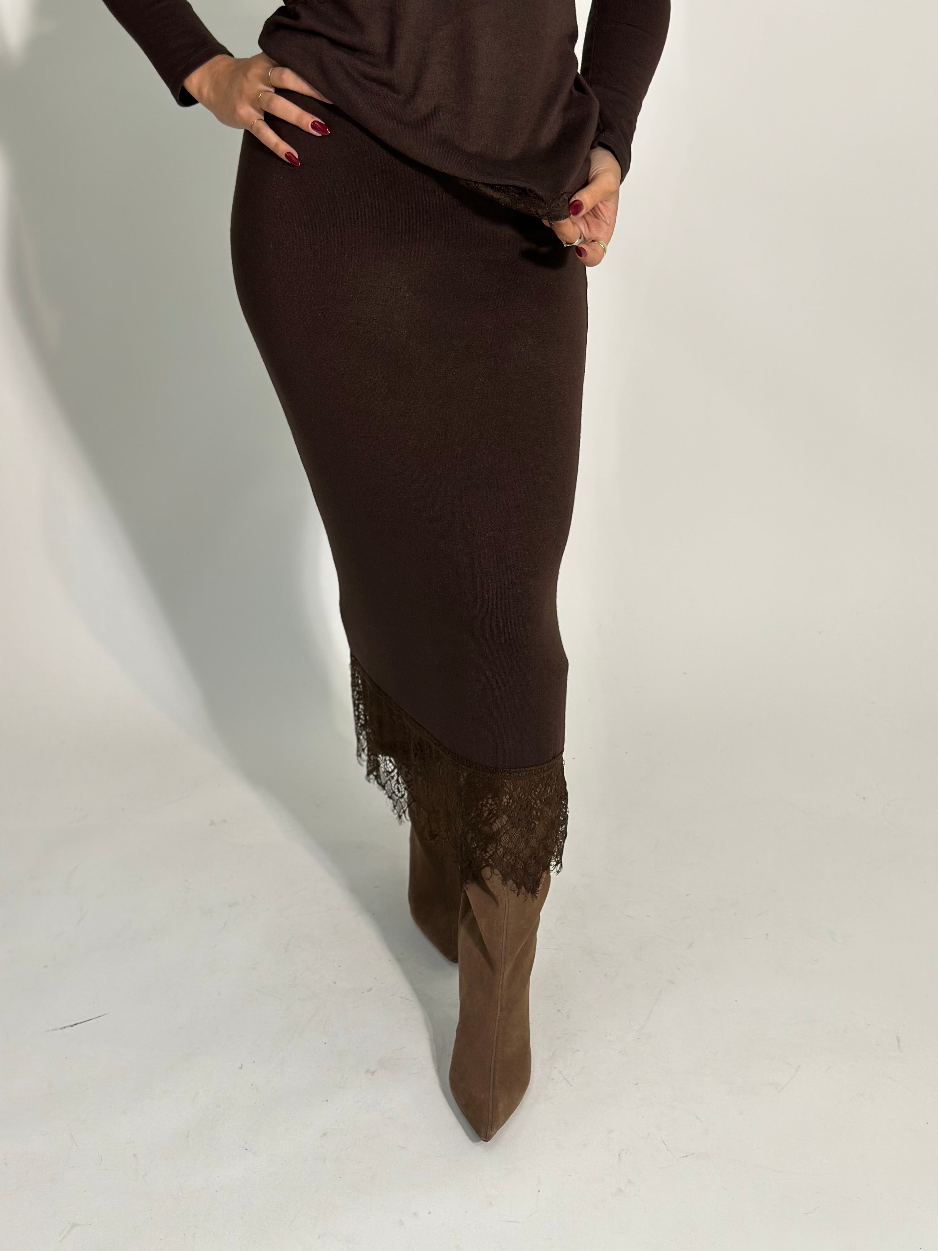 Gonna maglina pizzo X2187