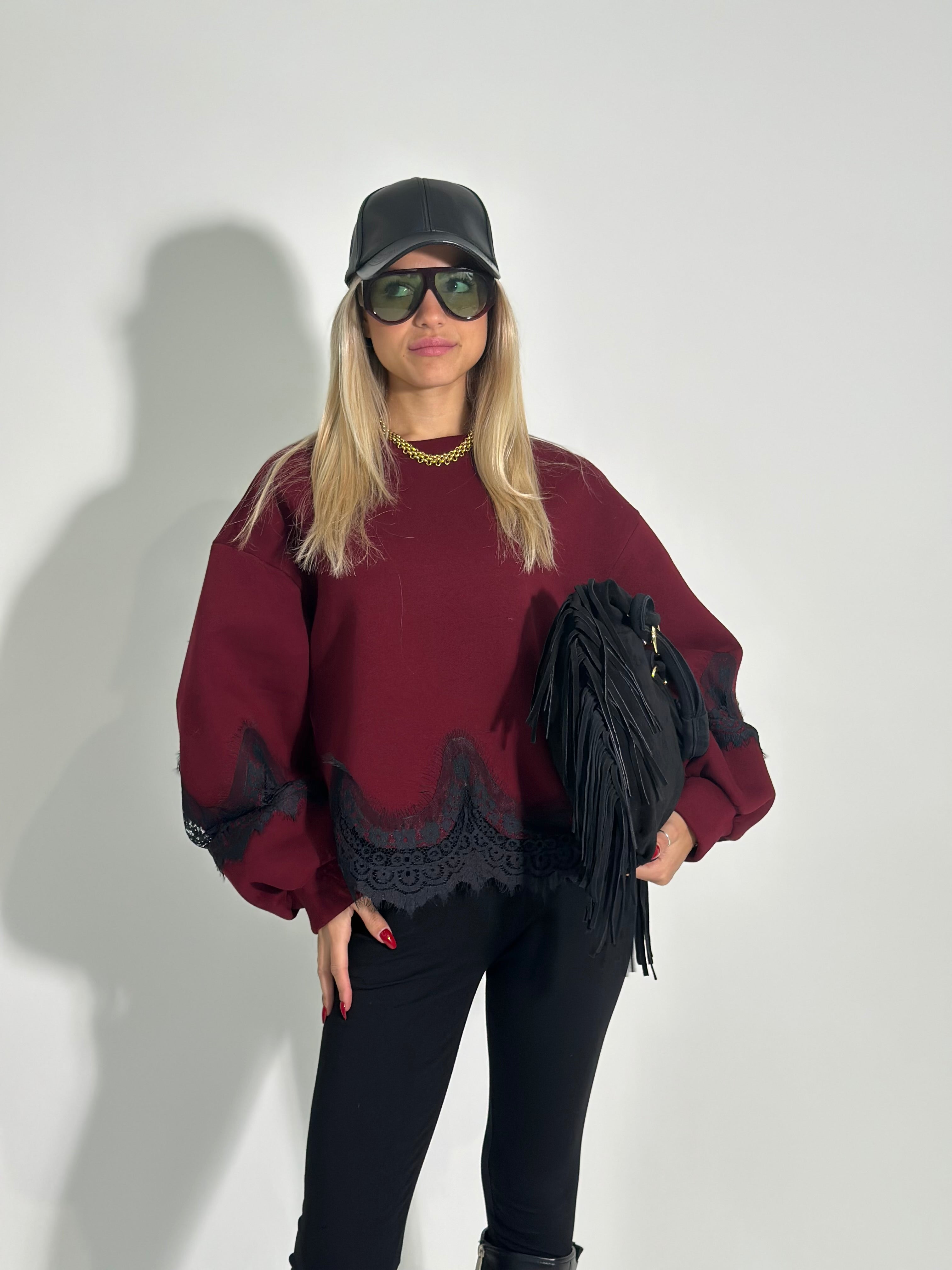 Felpa pizzo 9713 BURGUNDY