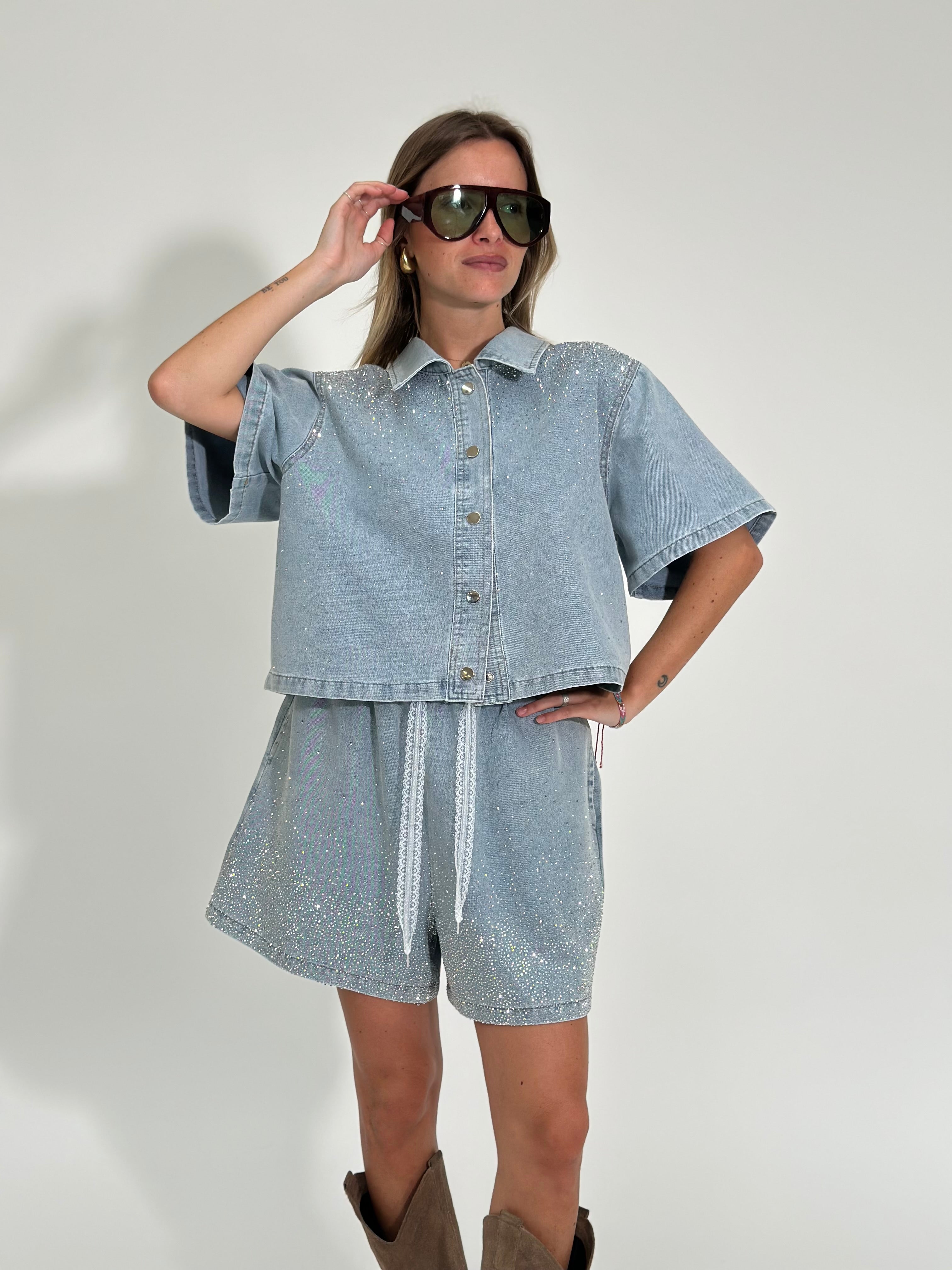 Completo strass denim 0720