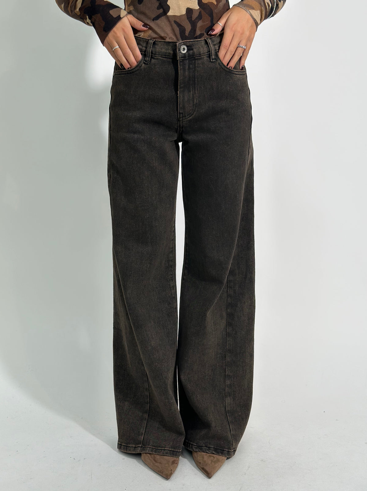 Pantapalazzo denim 9388 DOUBLE-BROWN
