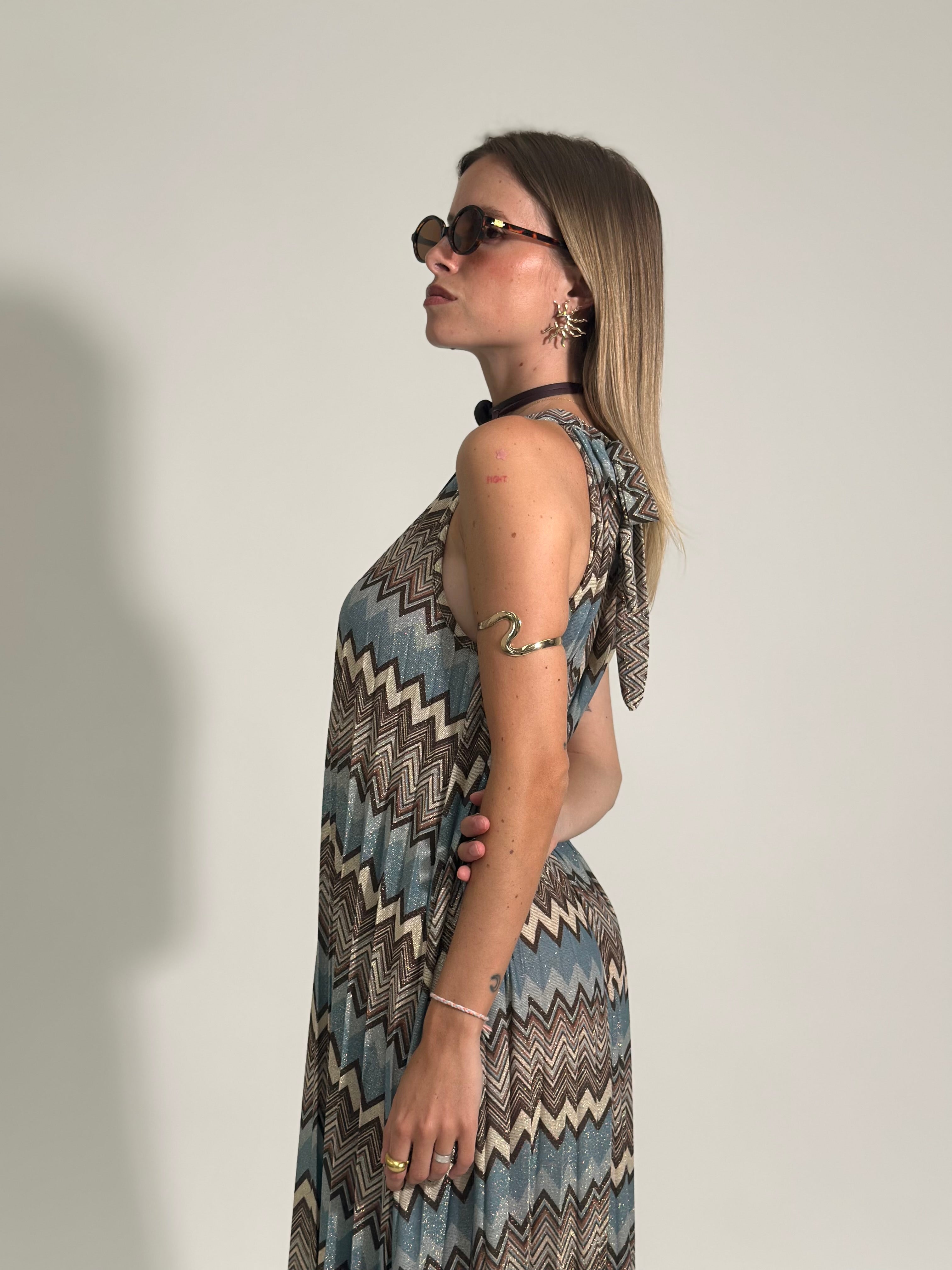 Abito lurex 1372 AZZURRO