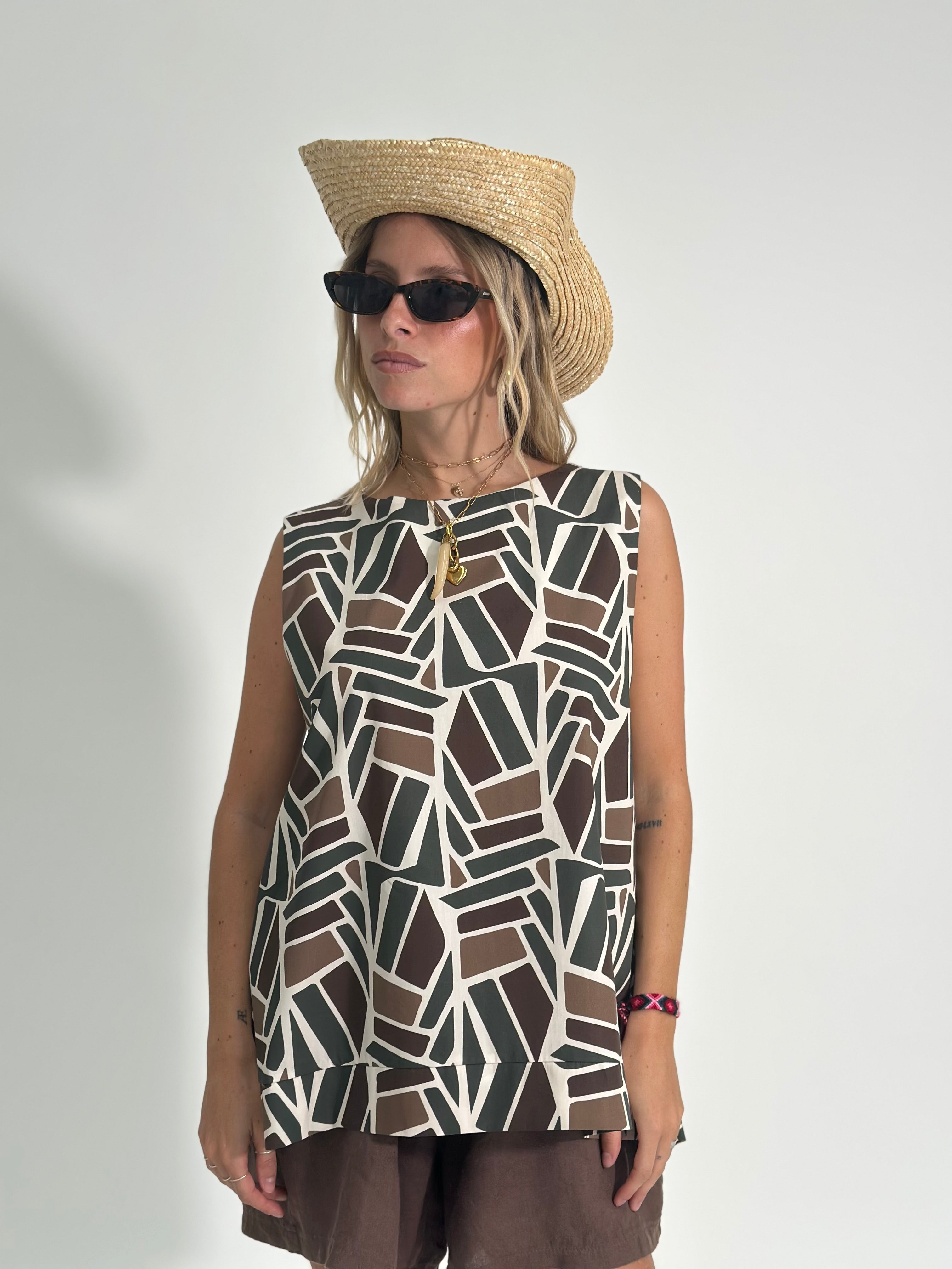 Camicia smanicata 1611 BROWN