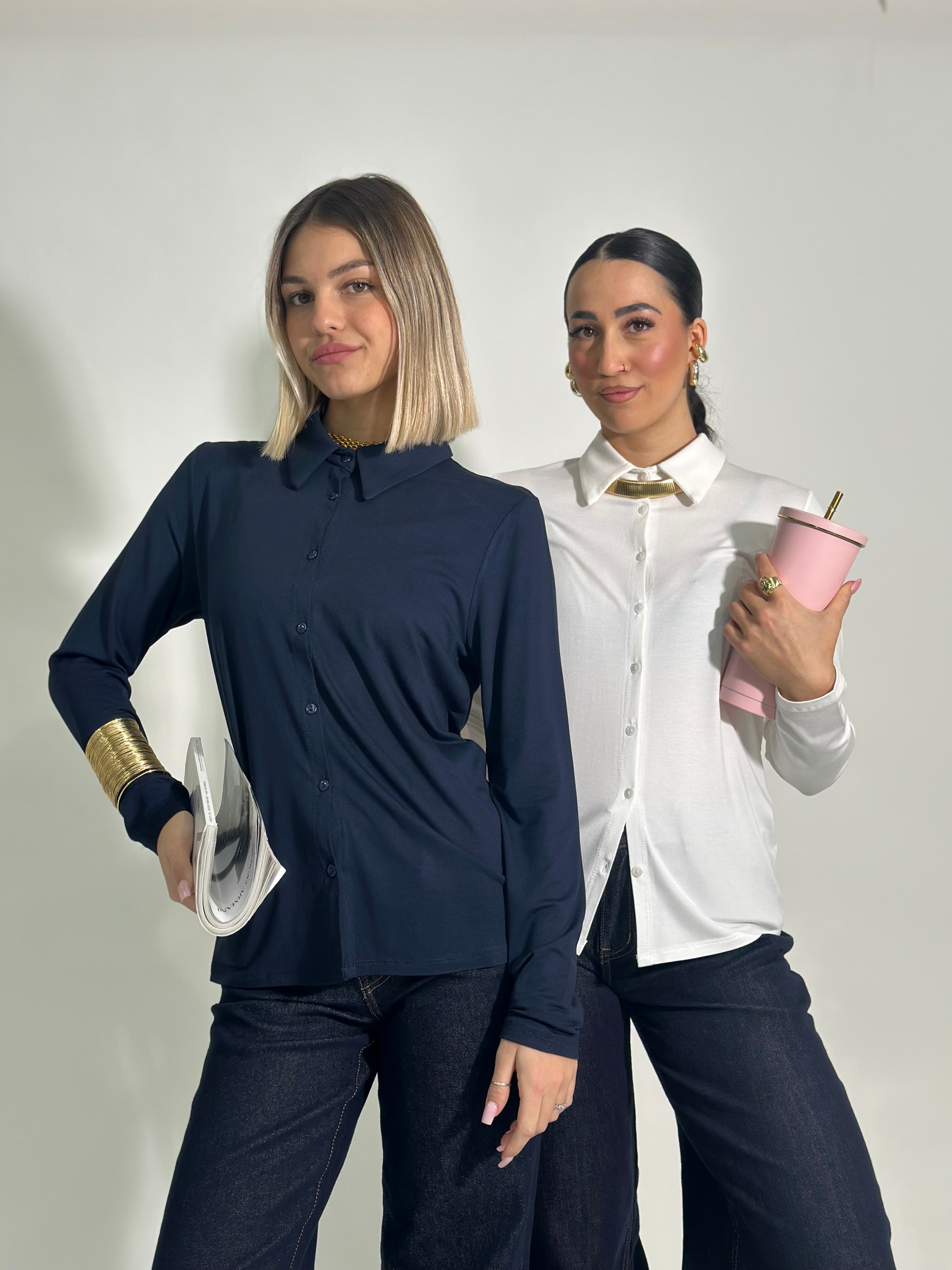 Camicia jersey 28163 BLU