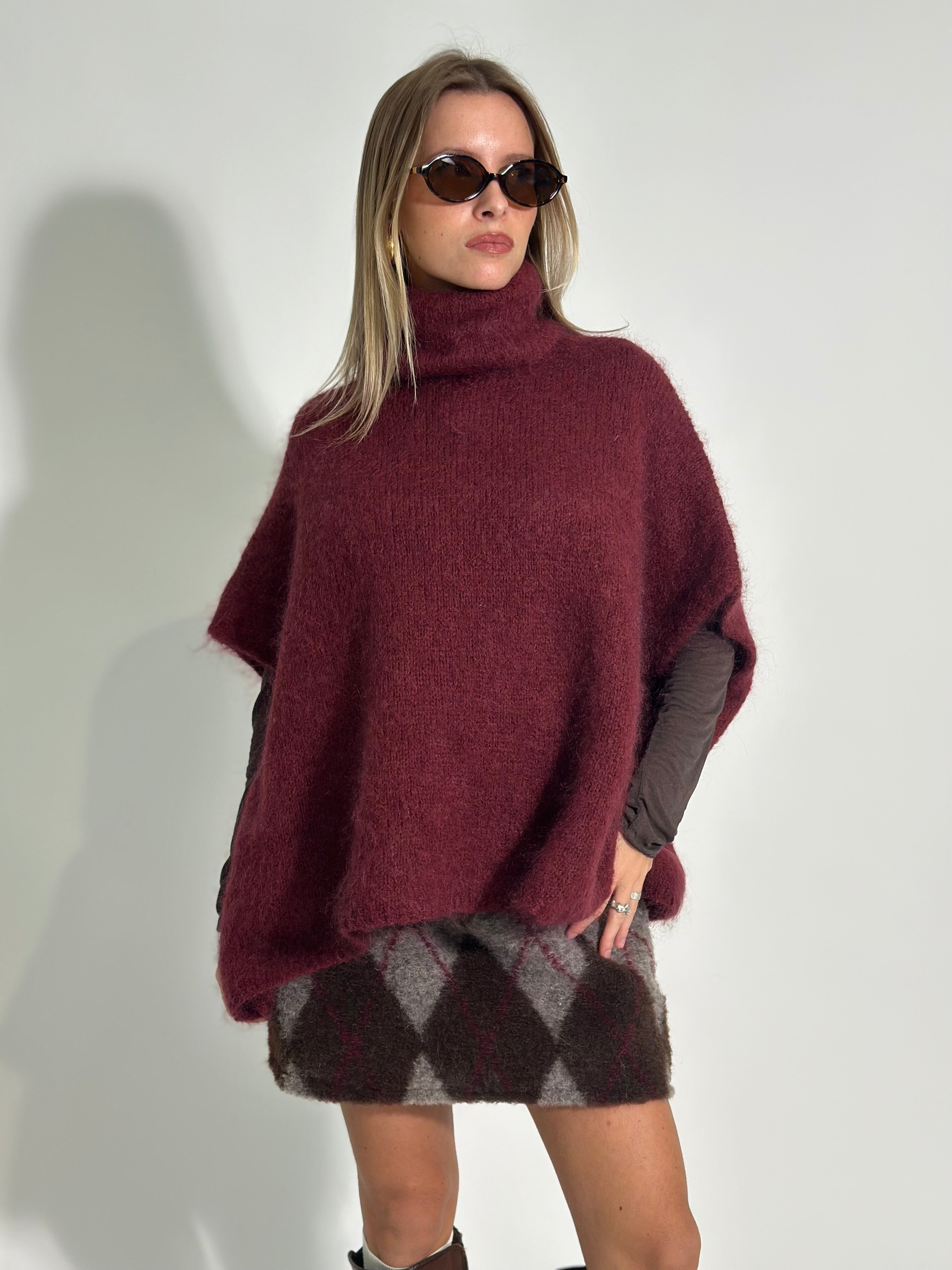 Maglia poncho mohair 5809