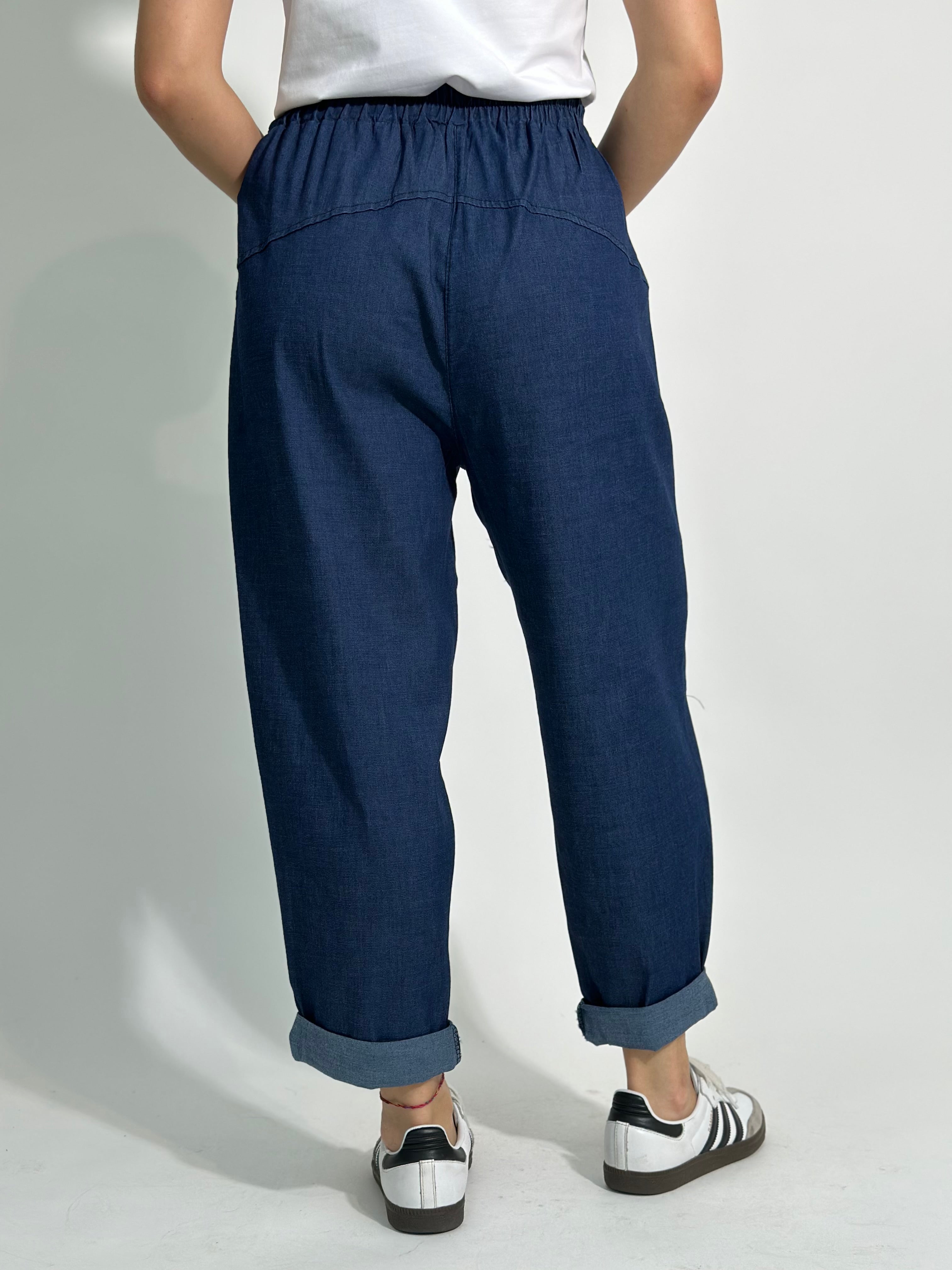 Pantalone chambray baggy 28810