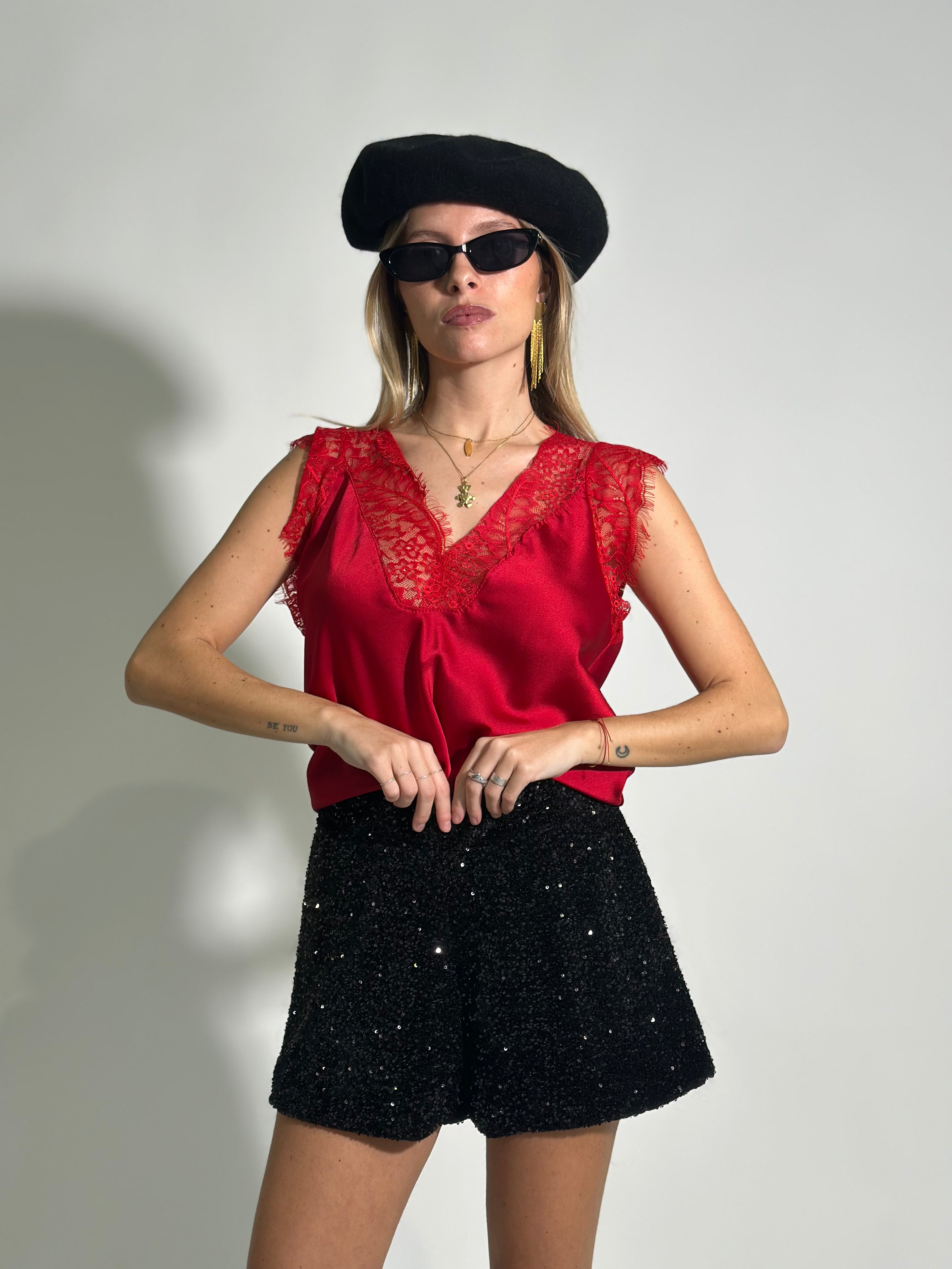 Top pizzo 3062 ROSSO
