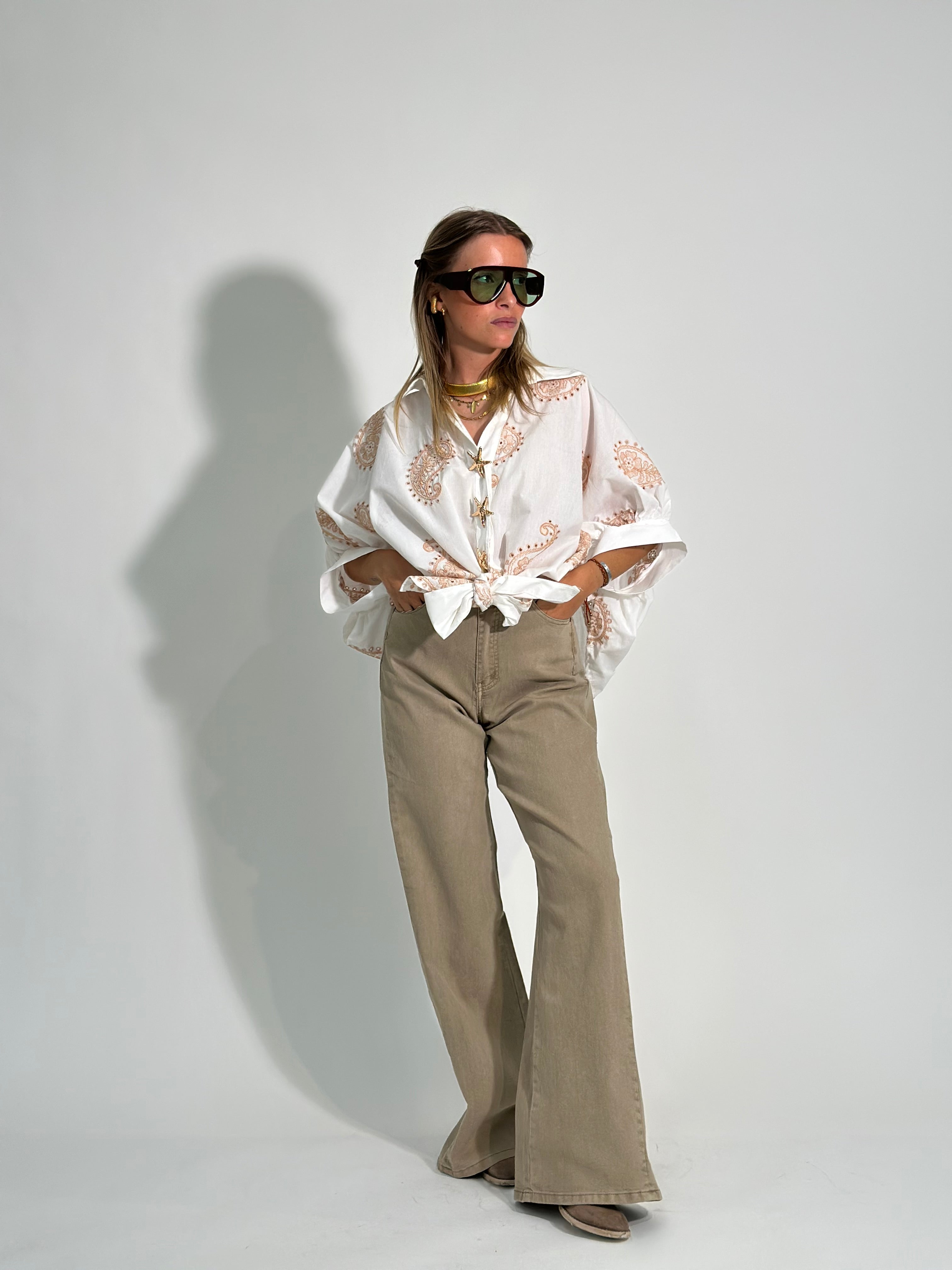 Pantapalazzo denim 9240-25 BEIGE