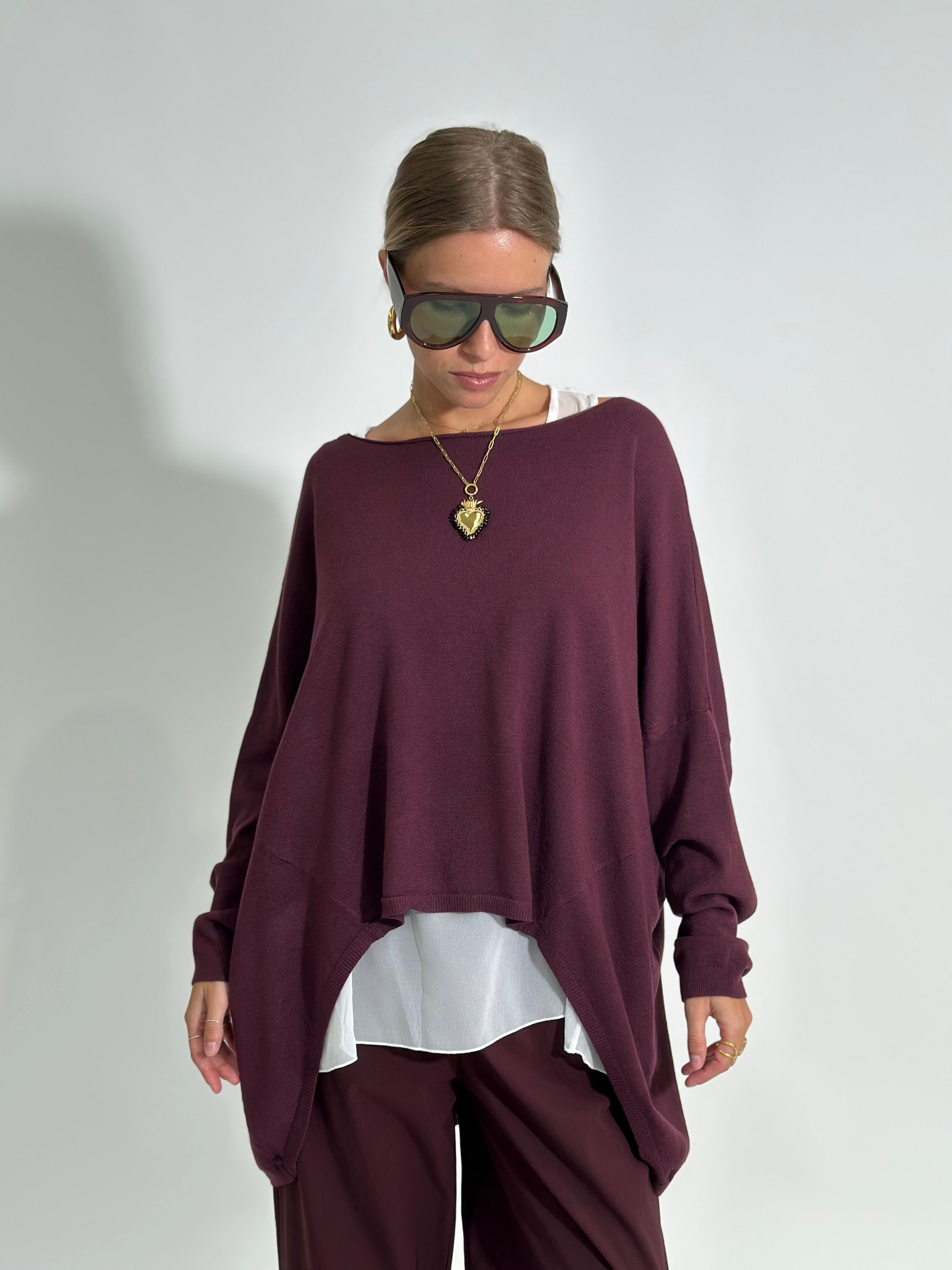 Maglia twin set M1101 BORDO'