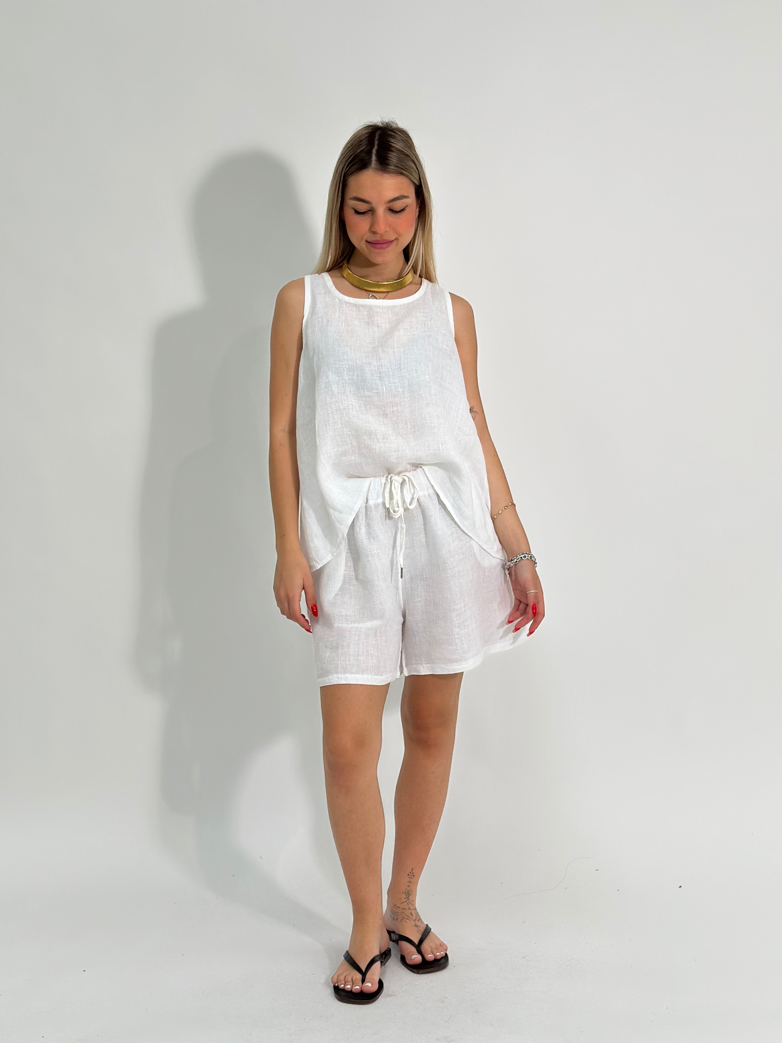 Canotta lino bottoni 89225