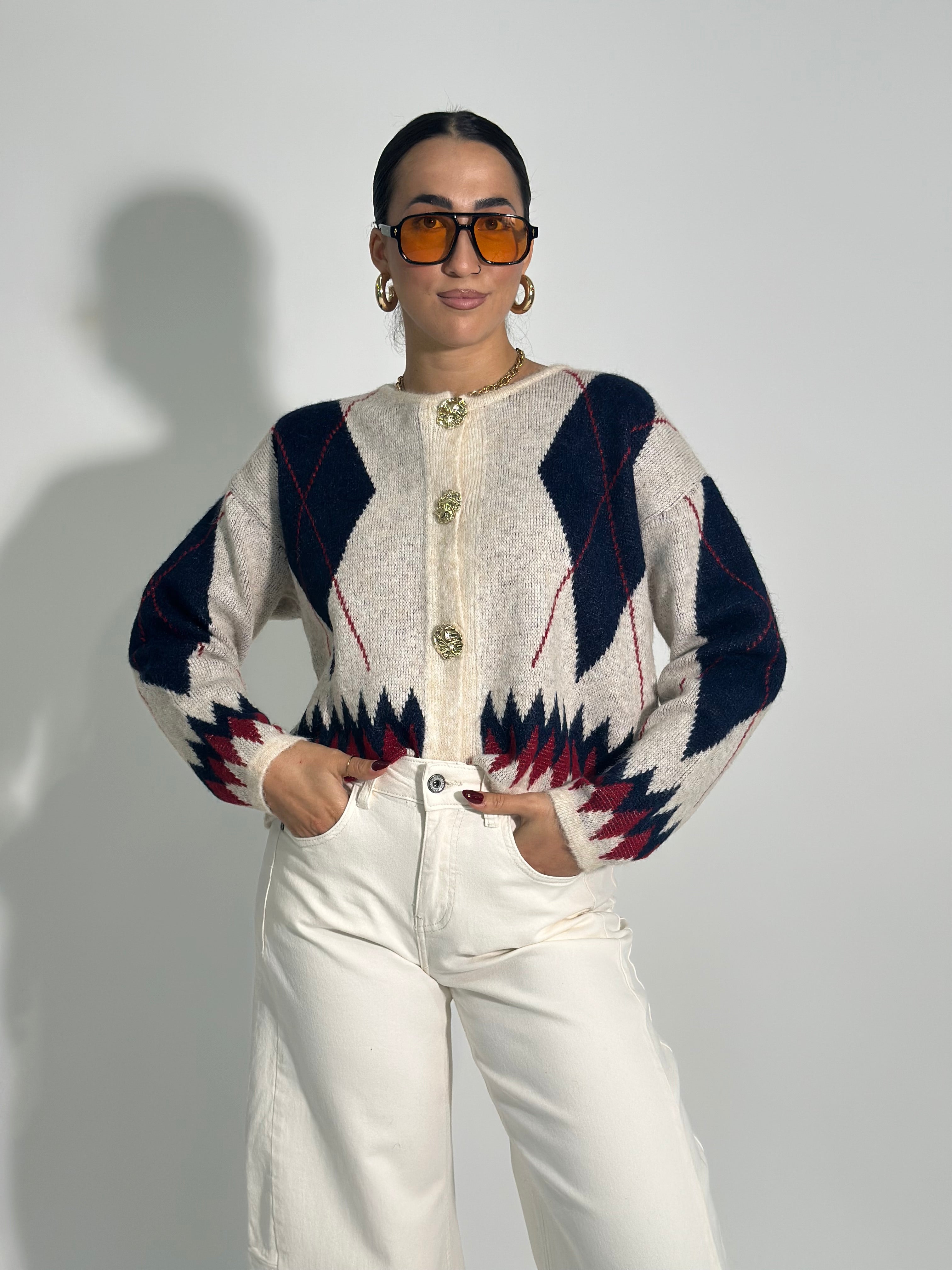 Maglia rombi 4872505 BLU