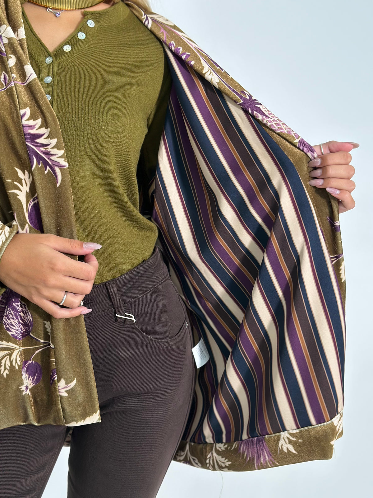 Kimono velvet 6515 AVOCADO