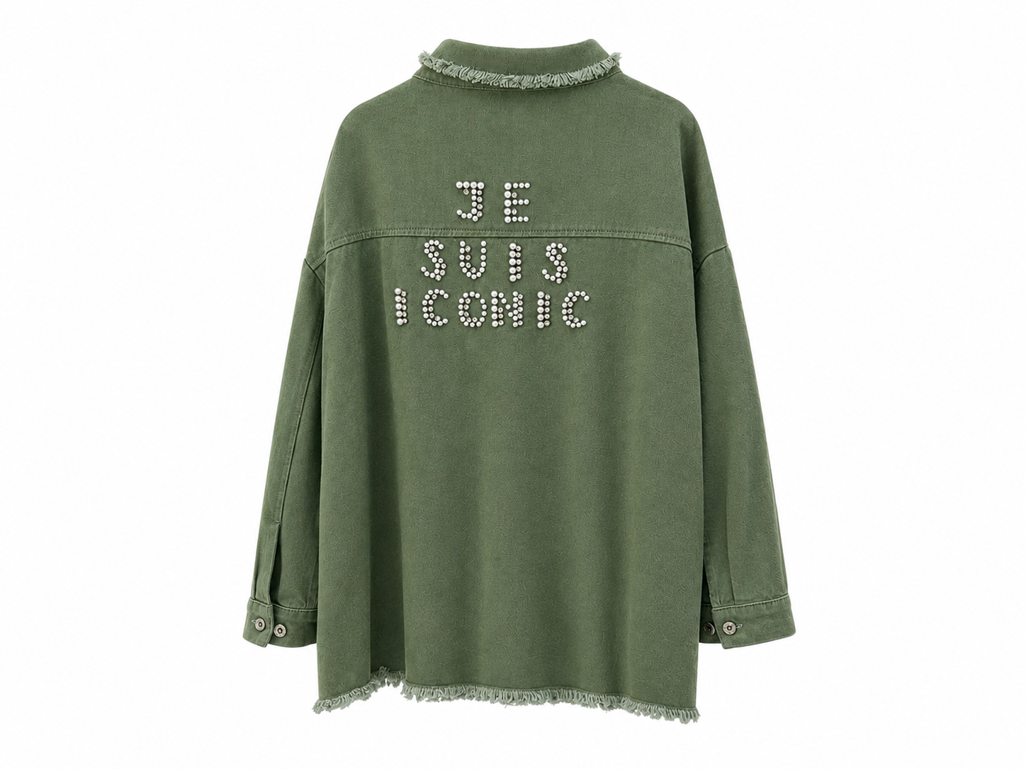 Giacca denim je suis iconic MC038J VERDE MILITARE