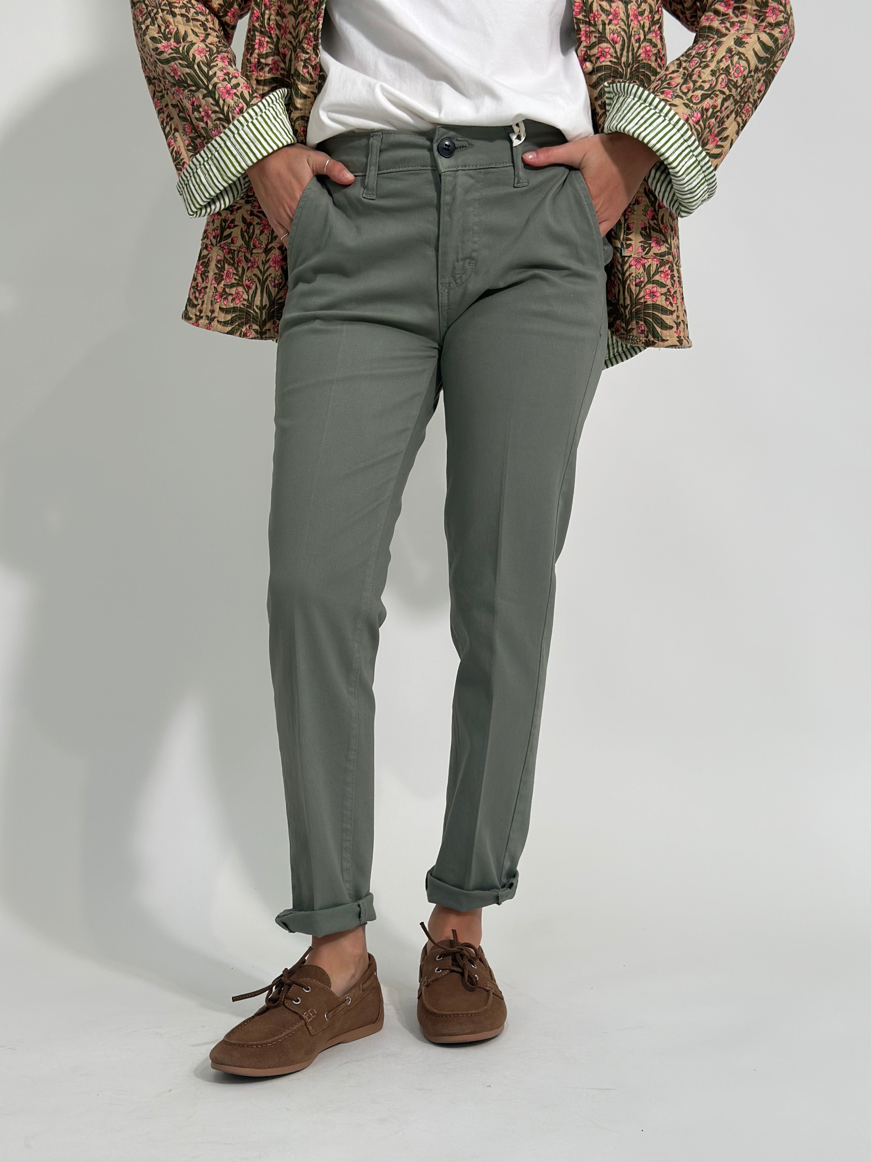 Pantalone chino Capri V869 VERDE