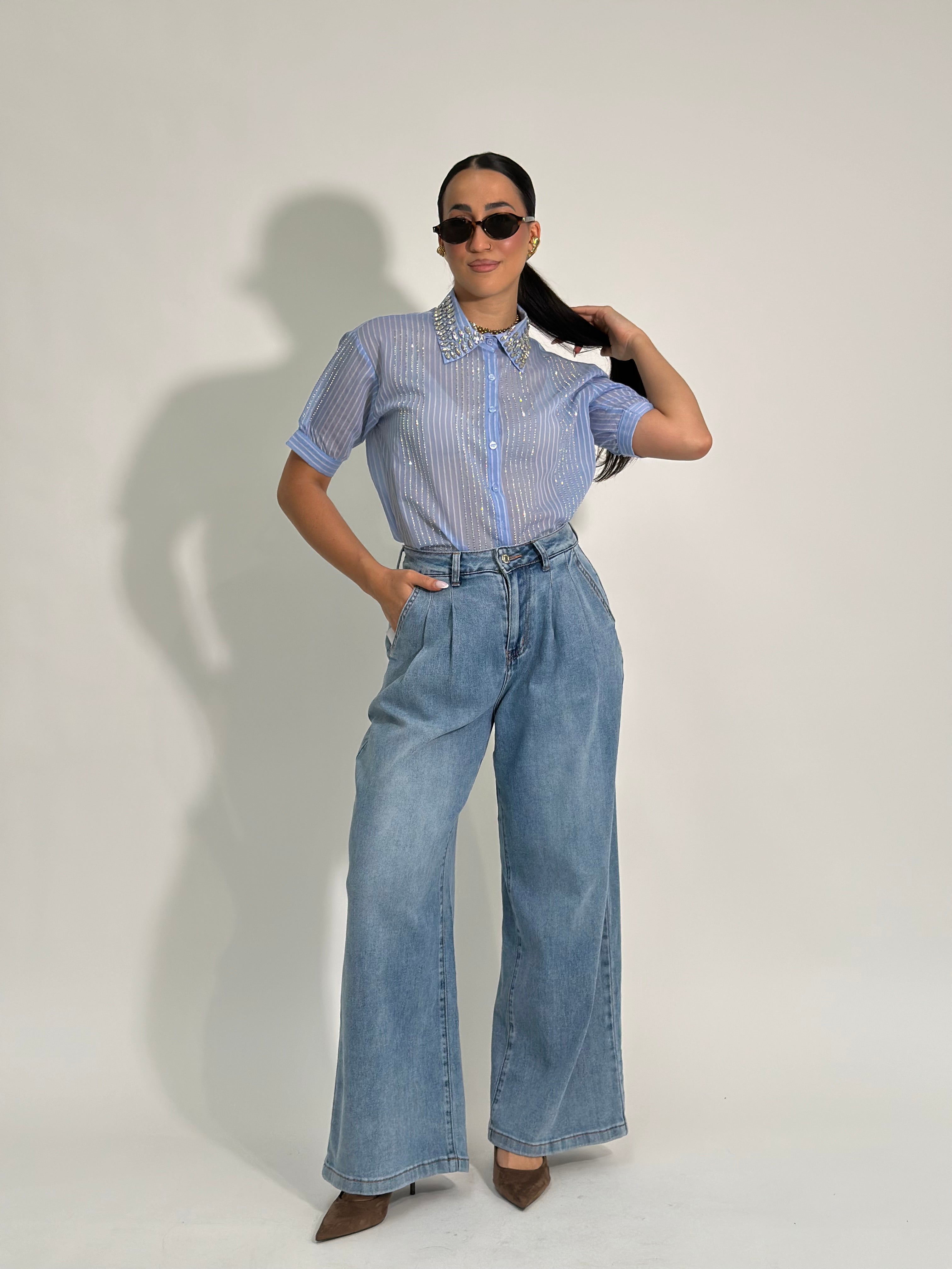 Jeans wide leg comfort F32485