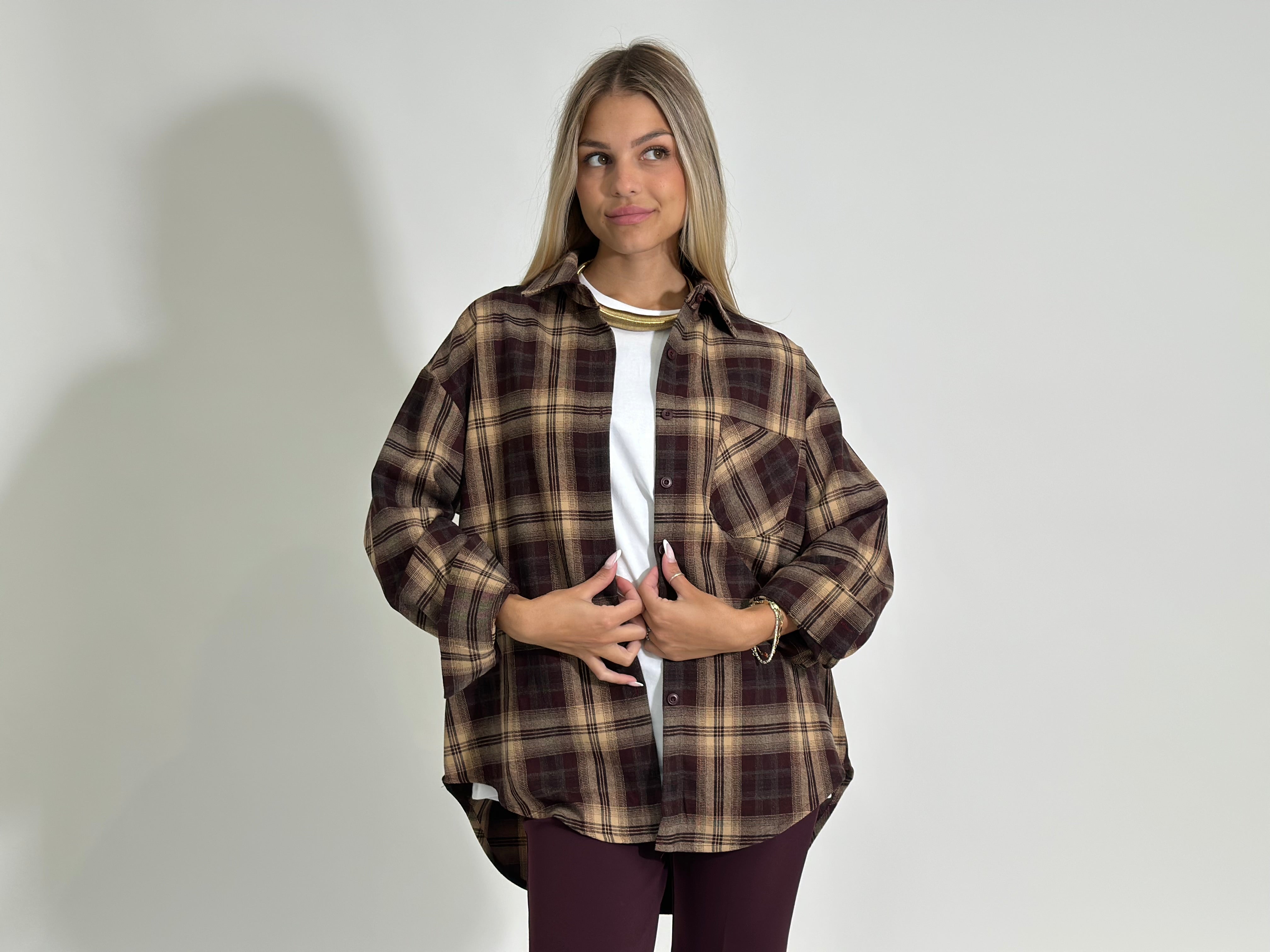 Camicia check 17183 BEIGE
